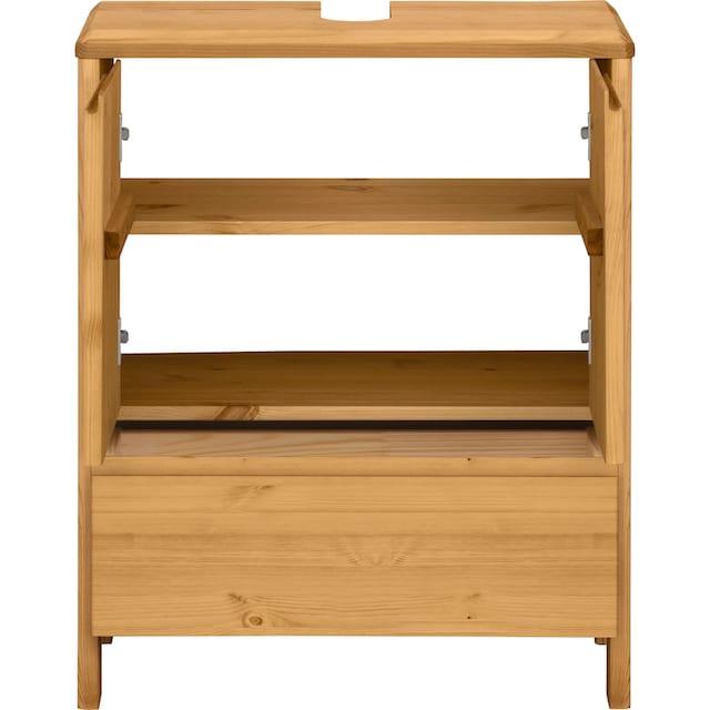 OTTO products Waschbeckenunterschrank »Jorrick«, Breite 60 cm, Kiefer mit Bio  Öl/Wachs behandelt, Siphonausschnitt kaufen | BAUR