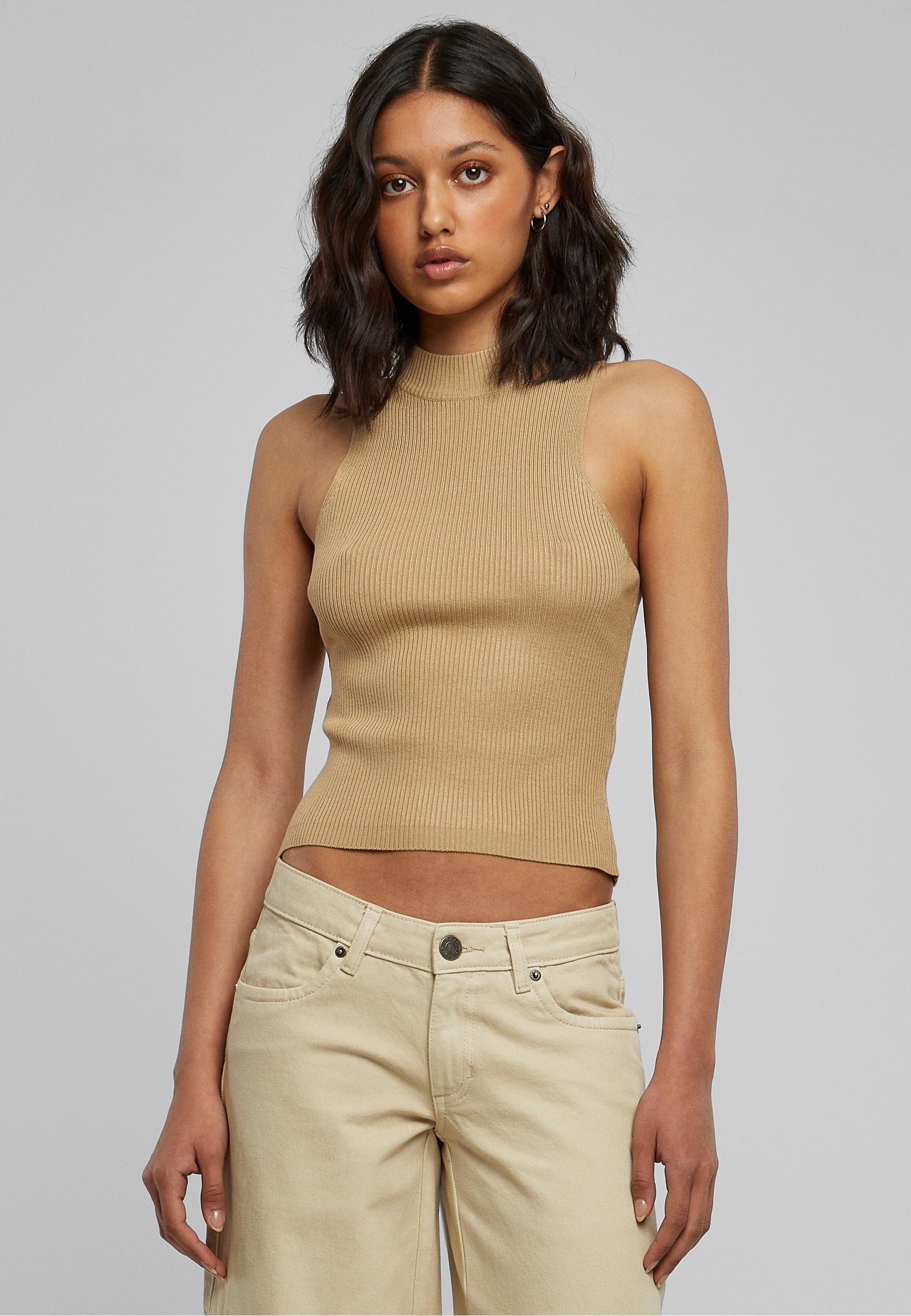 URBAN CLASSICS Muskelshirt »Urban Classics Damen Ladies Short Rib Knit Turtleneck Top«, (1 tlg.)