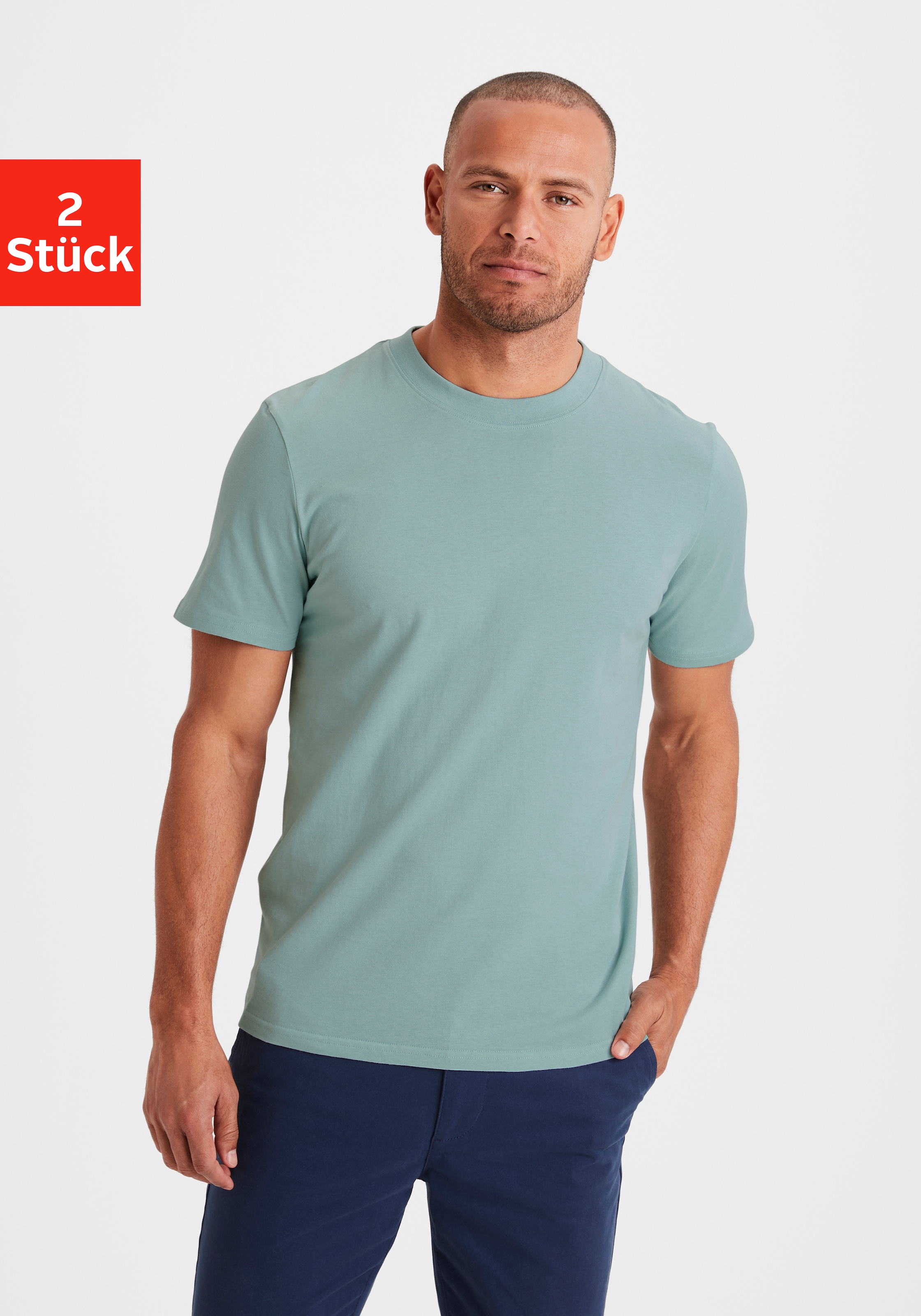 T-Shirt, Freizeitshirt mit Kurzarm, Rundhals aus reine Baumwolle