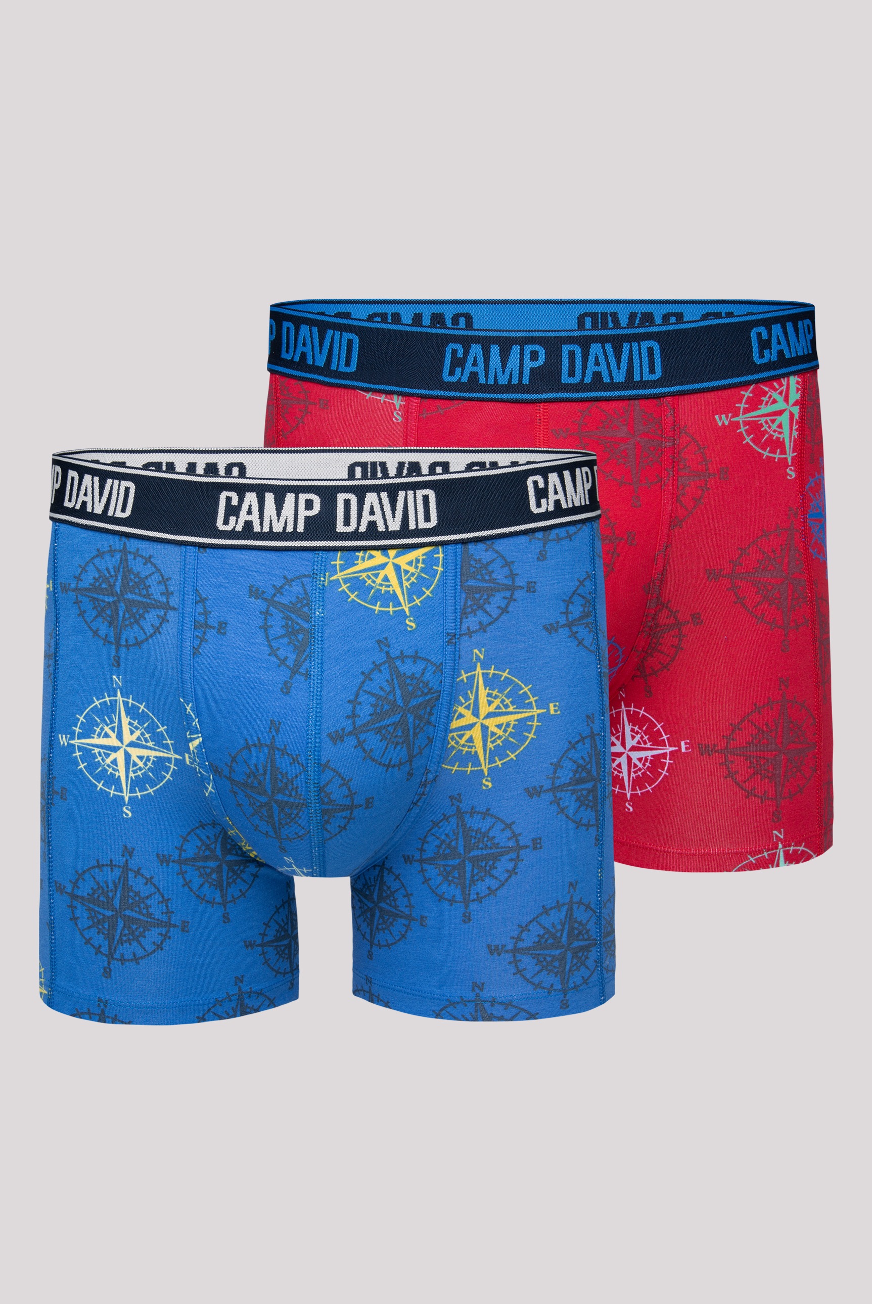 CAMP DAVID Herren Boxershorts "Set:", Gr. XL, bunt, Material: 95% Baumwolle, 5% Elasthan, bedruckt, Unterhosen, mit All Over Print