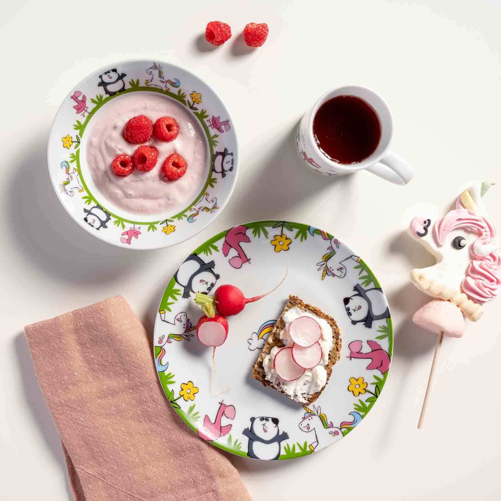 LEONARDO Kindergeschirr-Set »Kindergeschirr Set Einhorn / Panda / Flamingo Bambini bunt«