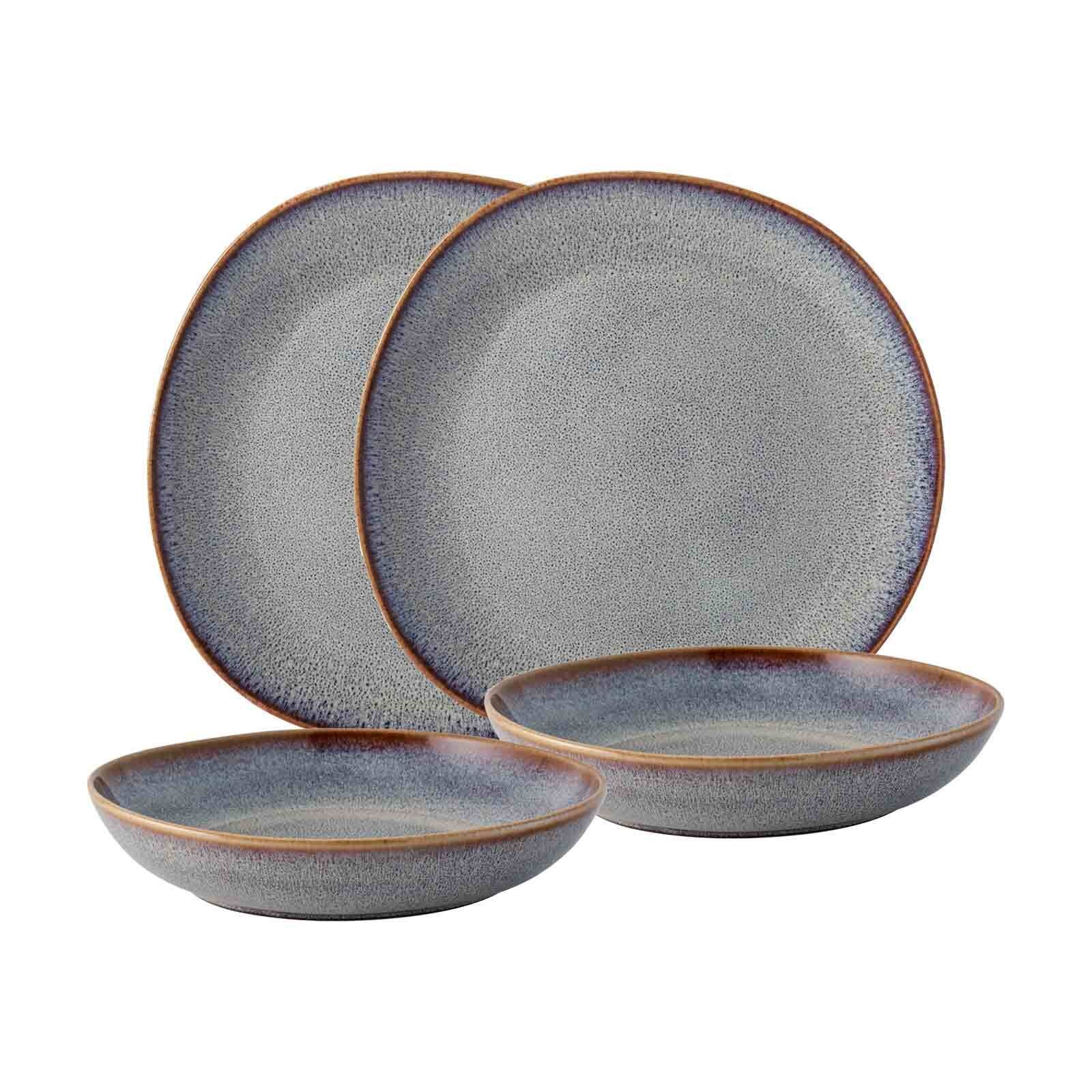 Geschirr-Set "Tafel-Set Lave 4er Set", 4, beige, LIKE. BY VILLEROY & BOCH, Geschirr-Sets, Spülmaschinenfest, Mikrowellensicher