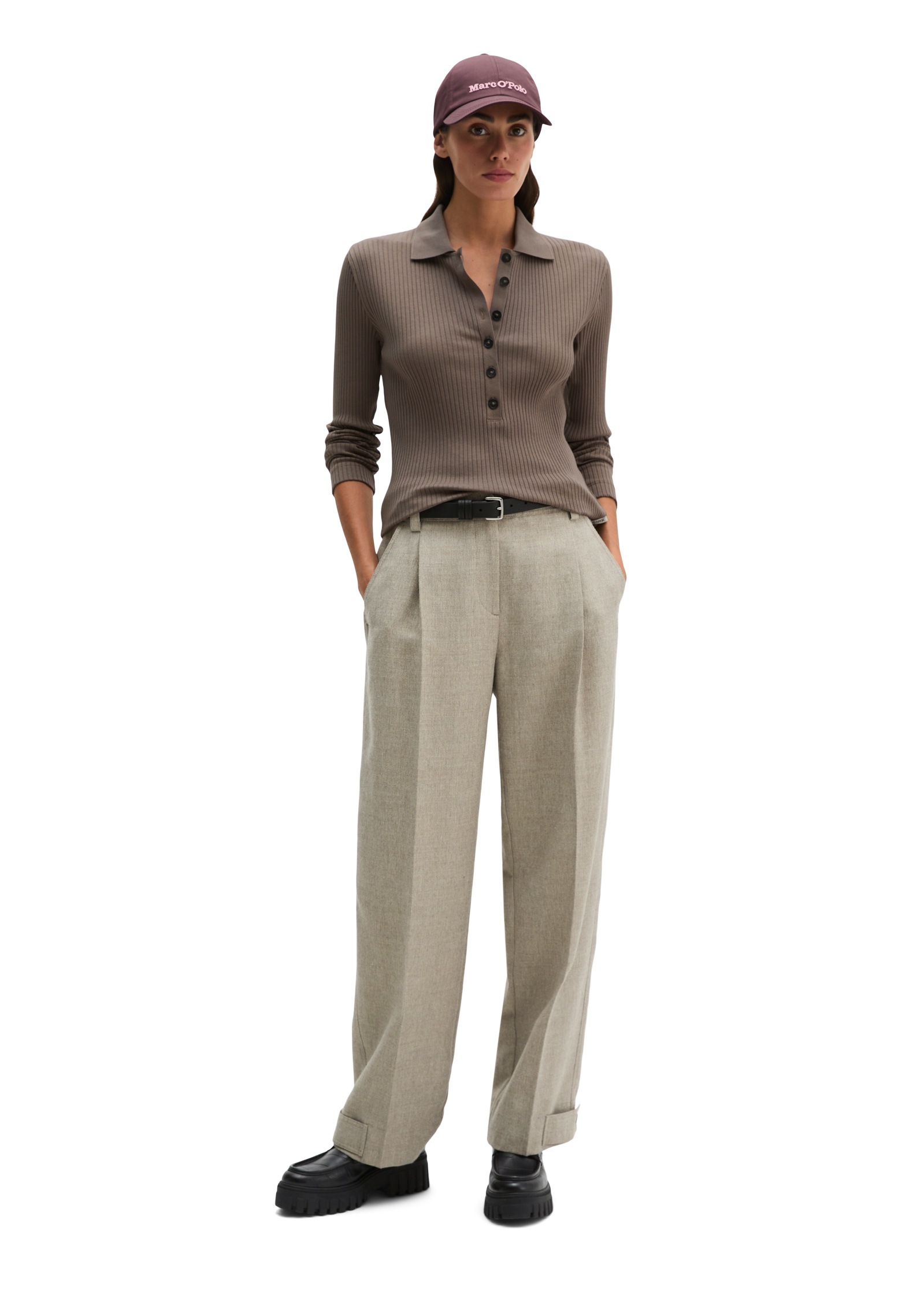 Marc O'Polo Langarm-Poloshirt »aus Bio-Baumwoll-Modal-Stretch-Jersey«