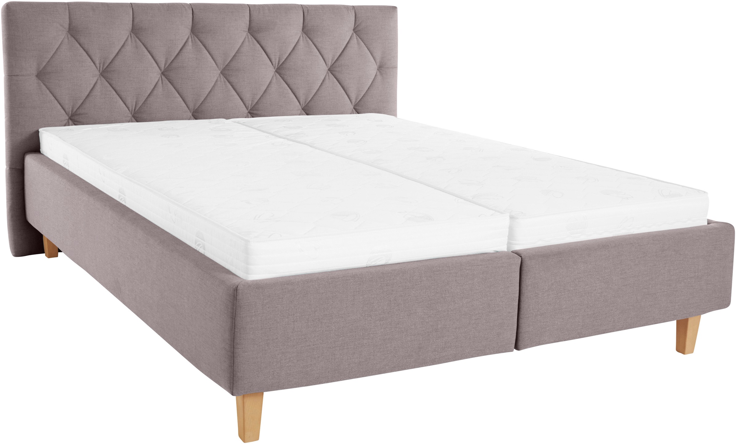 Thumbnail - Home affaire Polsterbett "Sunley 100" Kreuzsteppung, Kopfteilhöhe 102 cm, ohne oder mit Matratze/Lattenrost