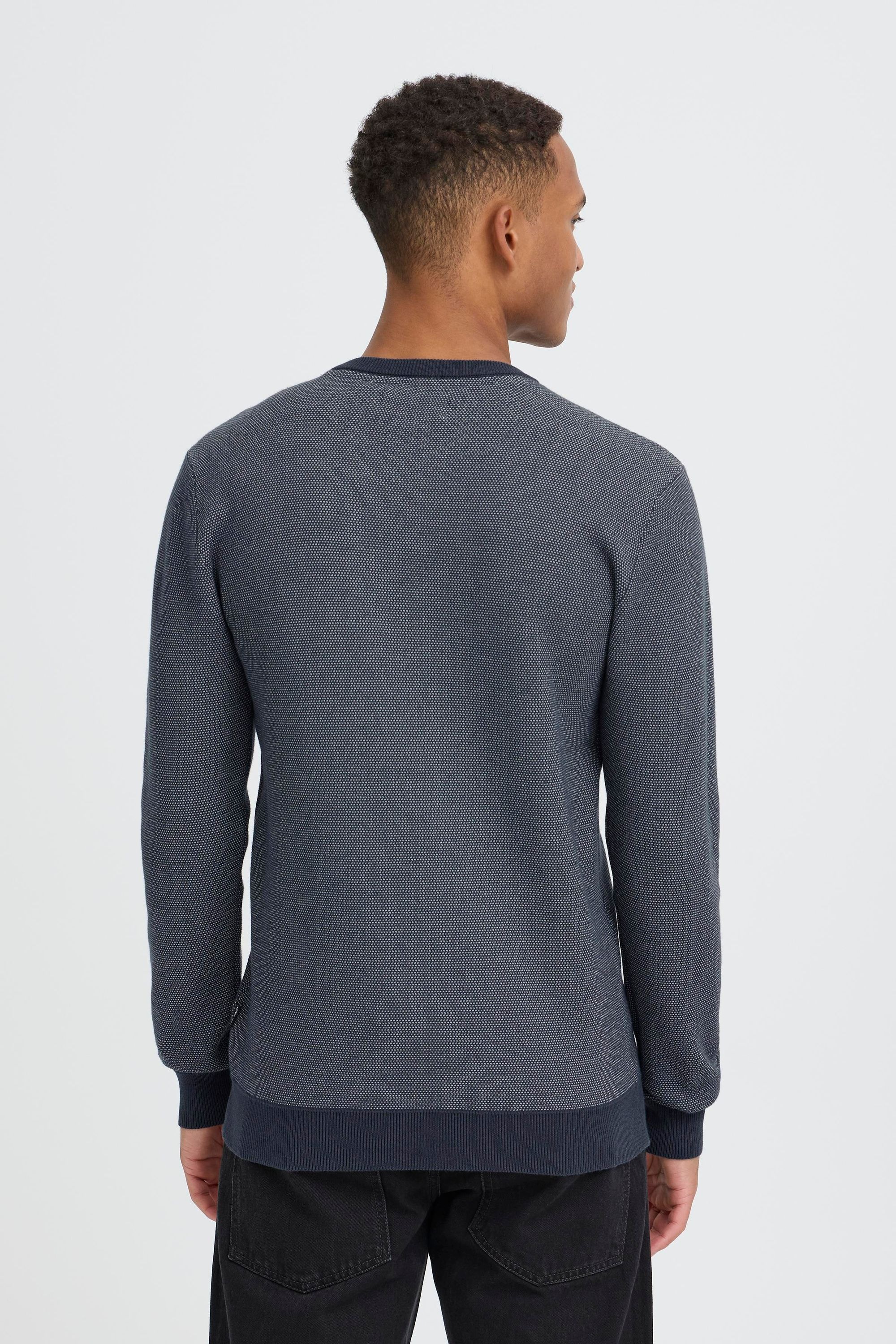 Strickfleece-Pullover BLEND "Strickpullover BHBAAL", Herren, Gr. L, schwarz (salute), Obermaterial: 70% Baumwolle CO. 30% Nylon NY., Pullover 3