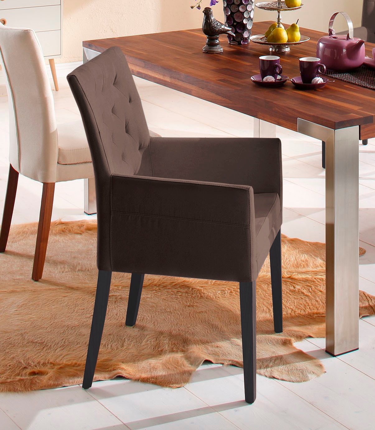 Home affaire Armlehnstuhl "Colorado" () 1 Stk.Beine aus massiver Buche, wen günstig online kaufen