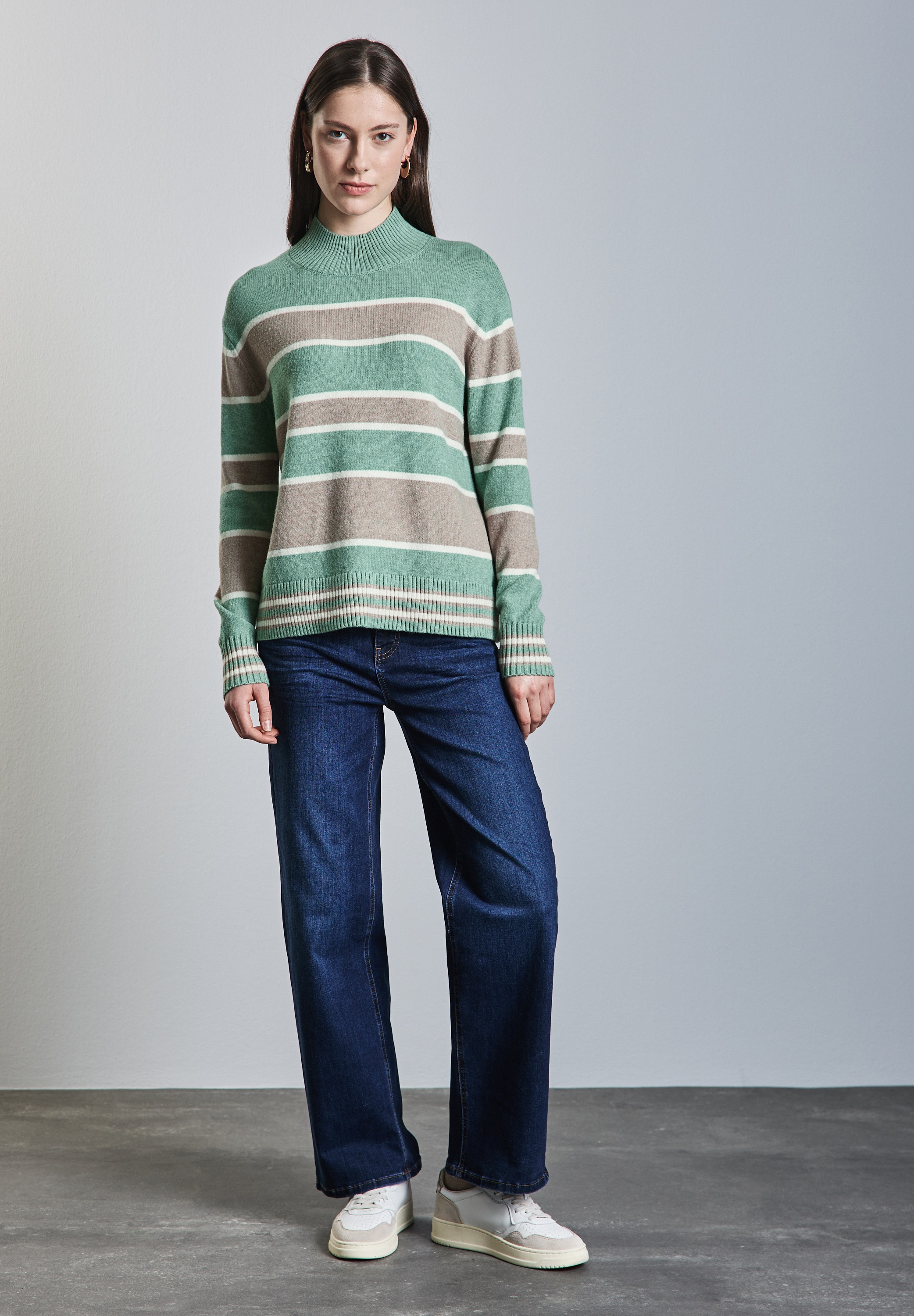 STREET ONE Strickpullover, mit Stehkragen