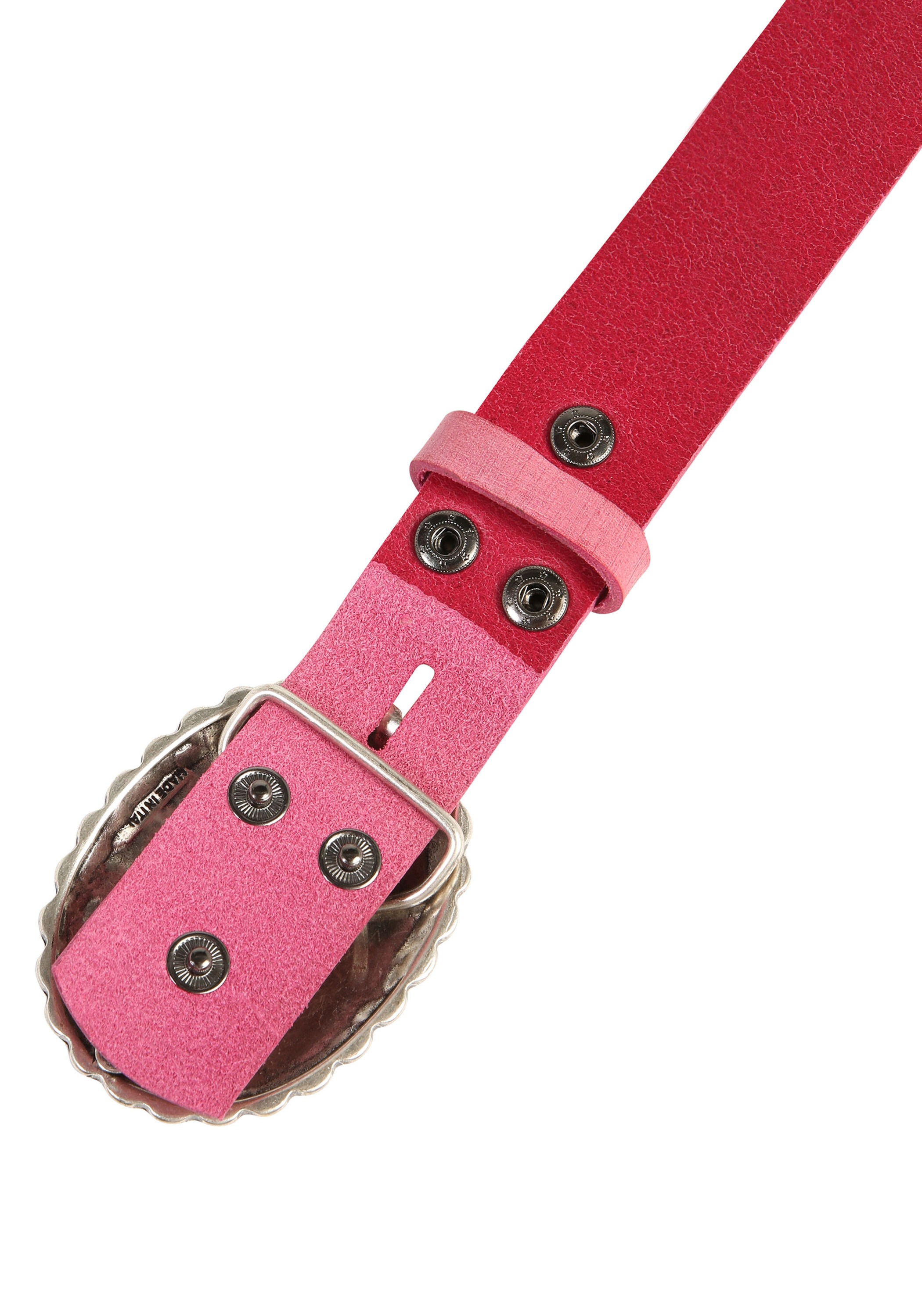 Thumbnail - Rettungsring Gürtel Ledergürtel ""Gump Pink", mit austauschbarer Schließe "Mandala Silber""