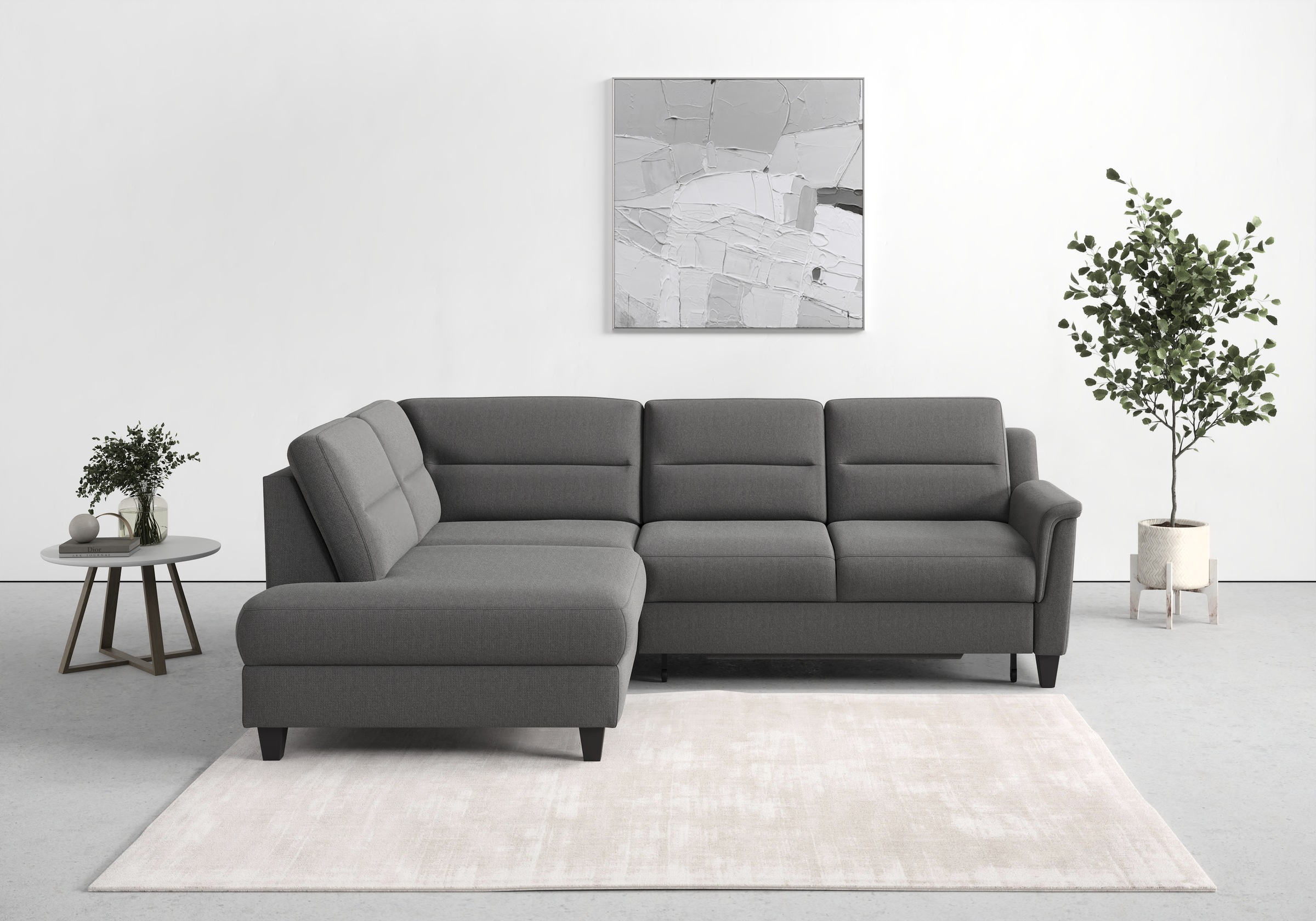 sit&more Ecksofa "Farö L-Form" inklusive Federkern, wahlweise mit Schlaffunktion und Bettkasten