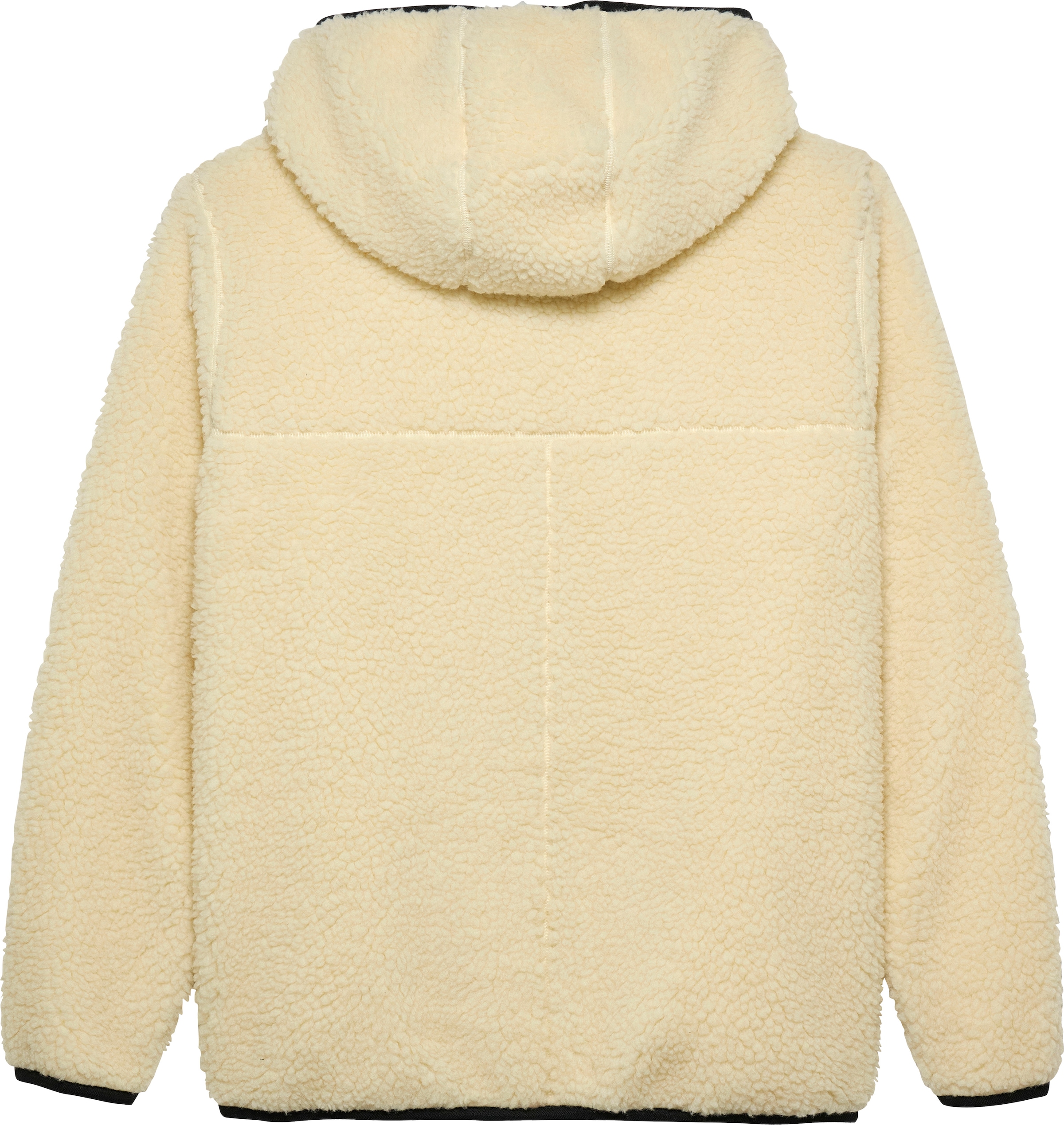 Tommy Jeans Plüschjacke »TJM REG BADGE TEDDY ZIP TRU EXT«, mit Kapuze, mit Logopatch, leicht überschnittene Schultern