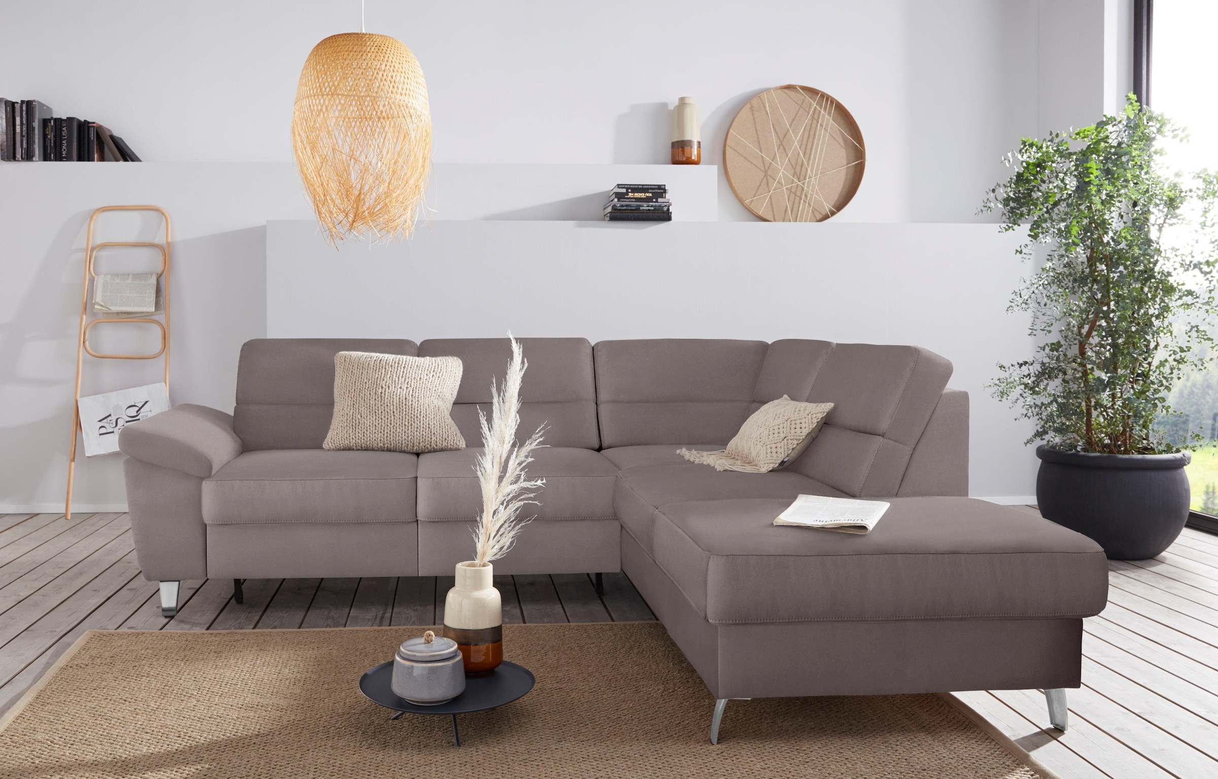 sit&more Ecksofa »Sorano L-Form«, wahlweise mit Bettfunktion und Bettkasten
