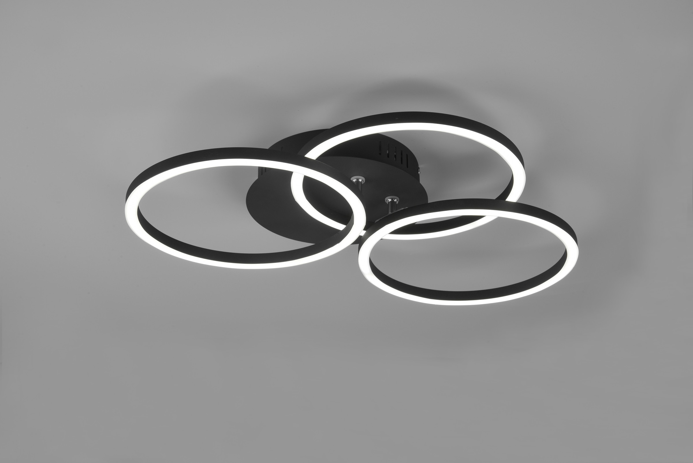 matt schwarz TRIO »Circle«, Deckenleuchte flammig-flammig, Deckenlampe mit 1 BAUR Ringen | Leuchten / LED inkl. schwenkbaren Fernbedienung