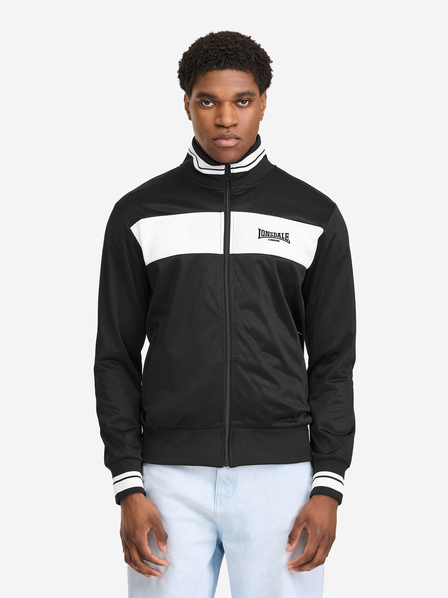 Lonsdale Trainingsjacke "TRAININGSJACKE NORMALE PASSFORM MEOLS" sportlicher Stil, gerader Abschluss, für Erwachsene geeignet
