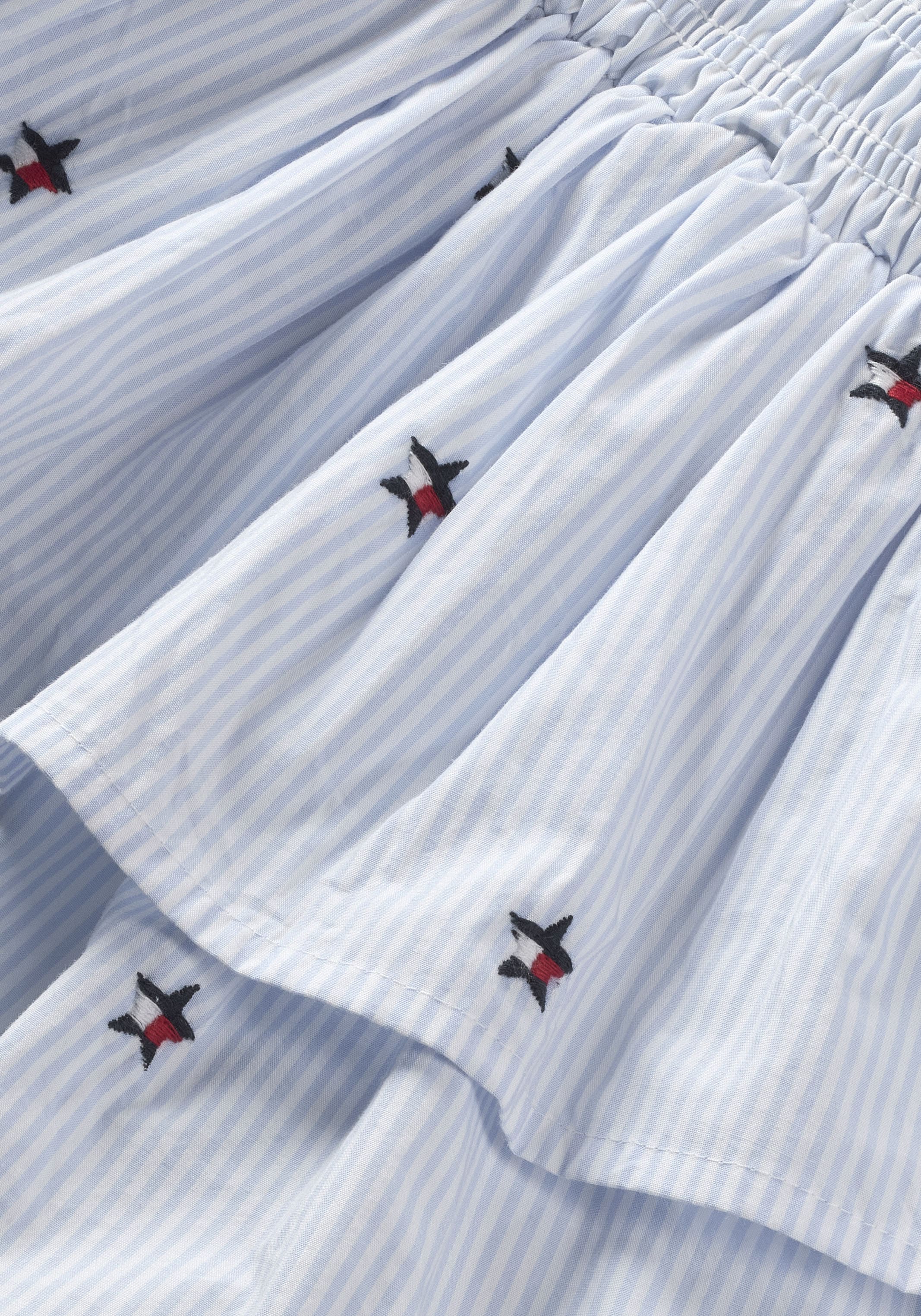 Tommy Hilfiger Stufenrock »STAR STRIPES SKIRT« Kinder bis 16 Jahre, gesmoktes Bündchen, bestickt