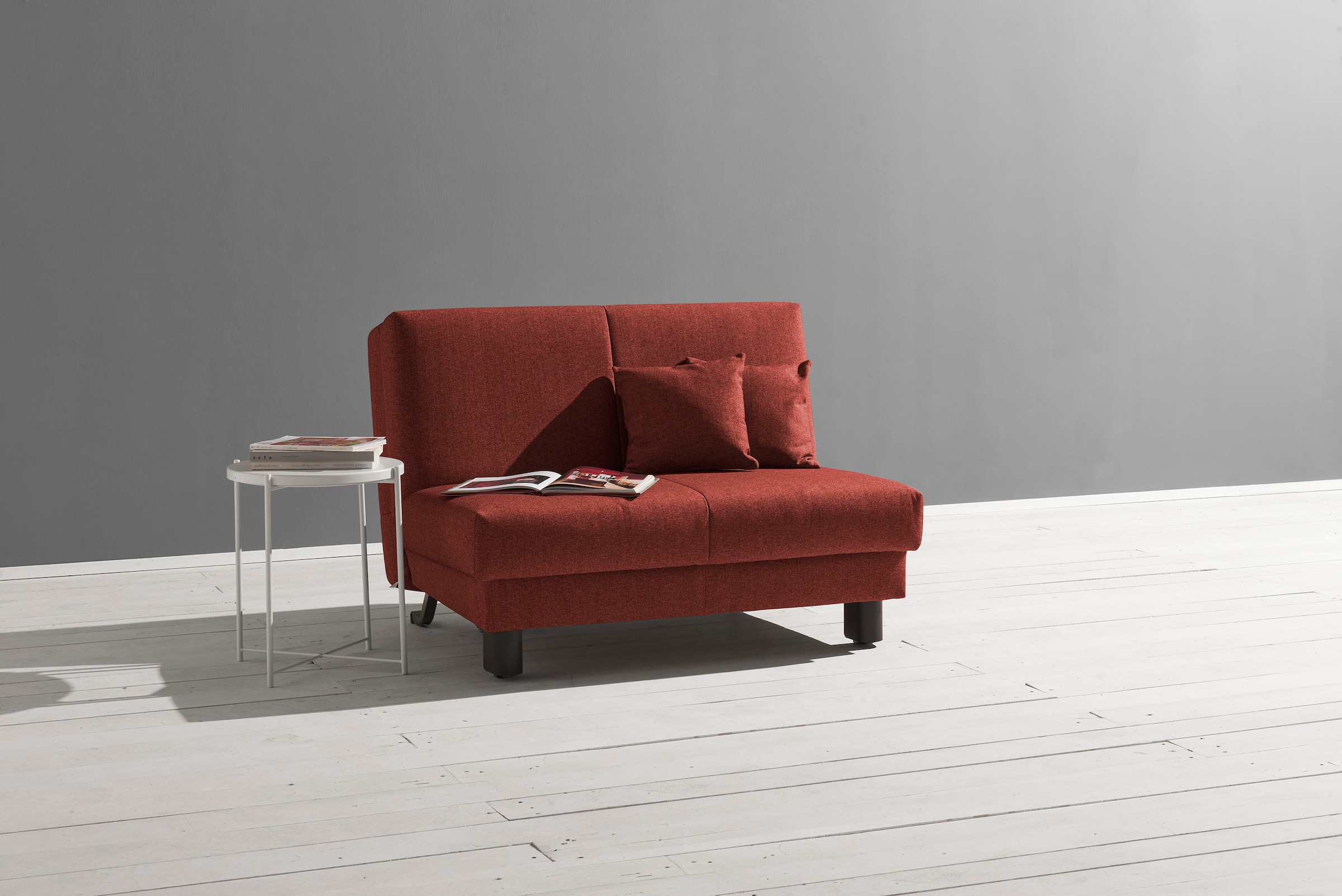 ell + ell Schlafsofa »Enny Faltsofa«, Liegefläche Breite 120 oder 140 cm, Liegehöhe 45 cm, Füße schwarz