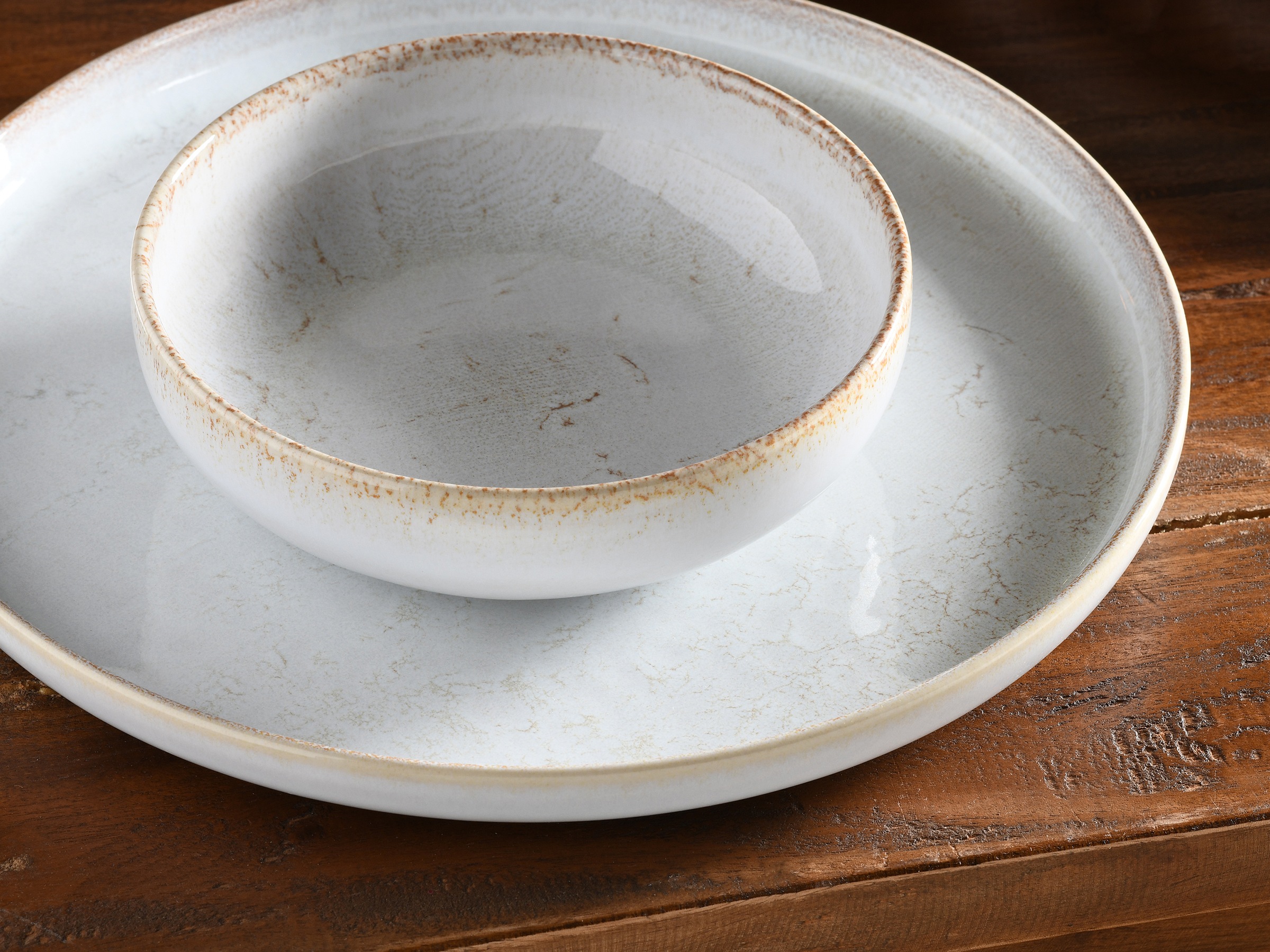 CreaTable Teller-Set »Uno Vintage Offwhite, Tellerset 12-tlg«, (Set, 12 tlg.), Shabby Look, Vintage Style