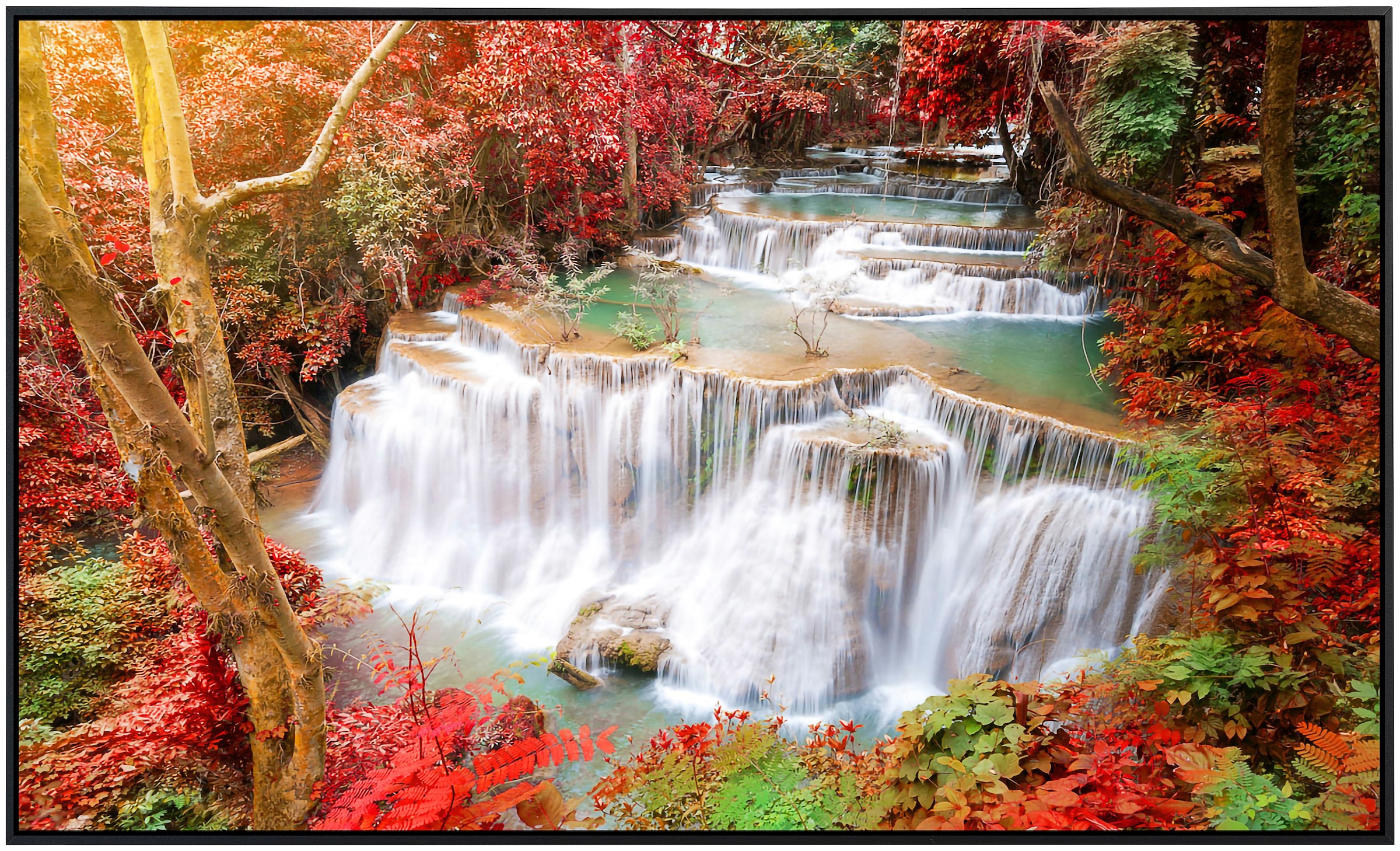 Papermoon Infrarotheizung »Huay Mae Kamin Herbst Wasserfall«, sehr angenehme Strahlungswärme