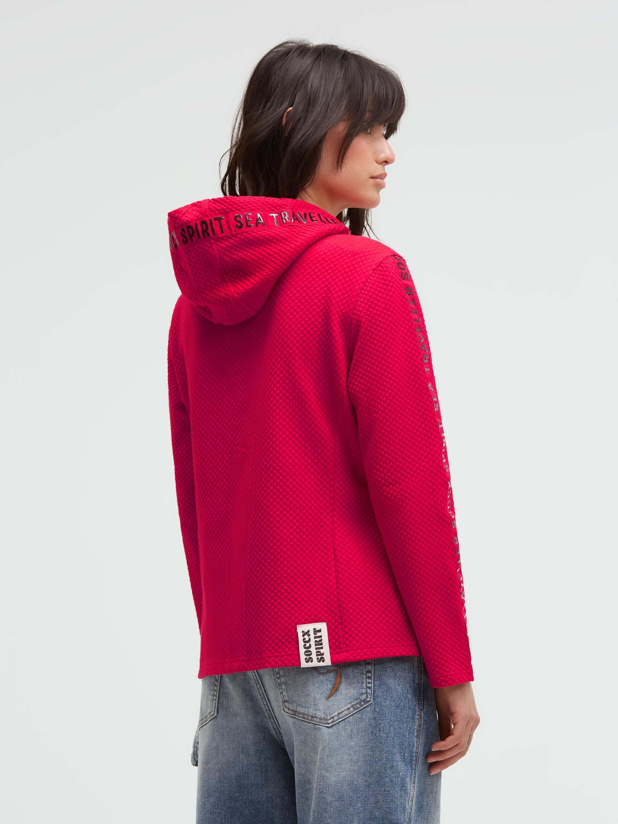 SOCCX Kapuzensweatjacke mit verstellbarer Kapuze