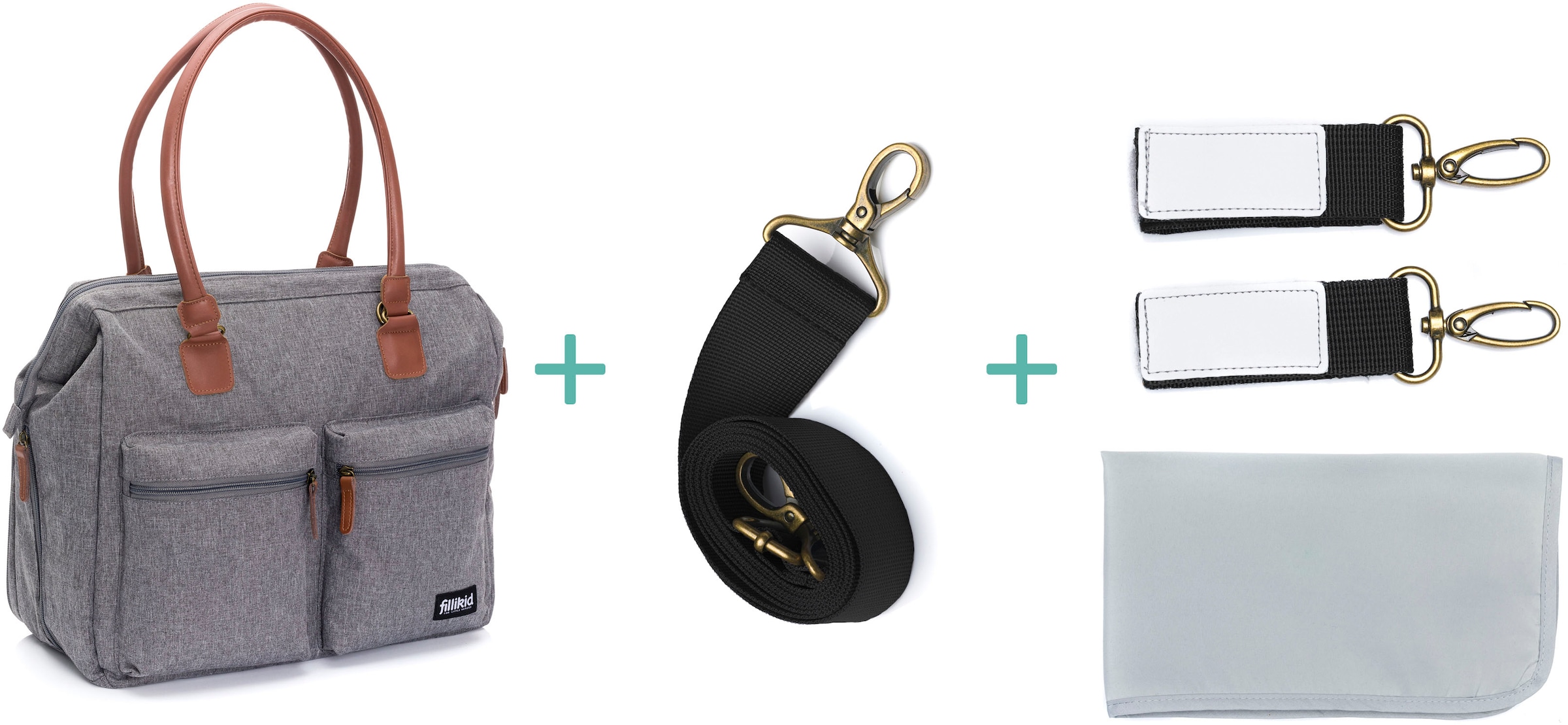 Fillikid Wickeltasche »Oxford, grau melange«, mit Wickelunterlage