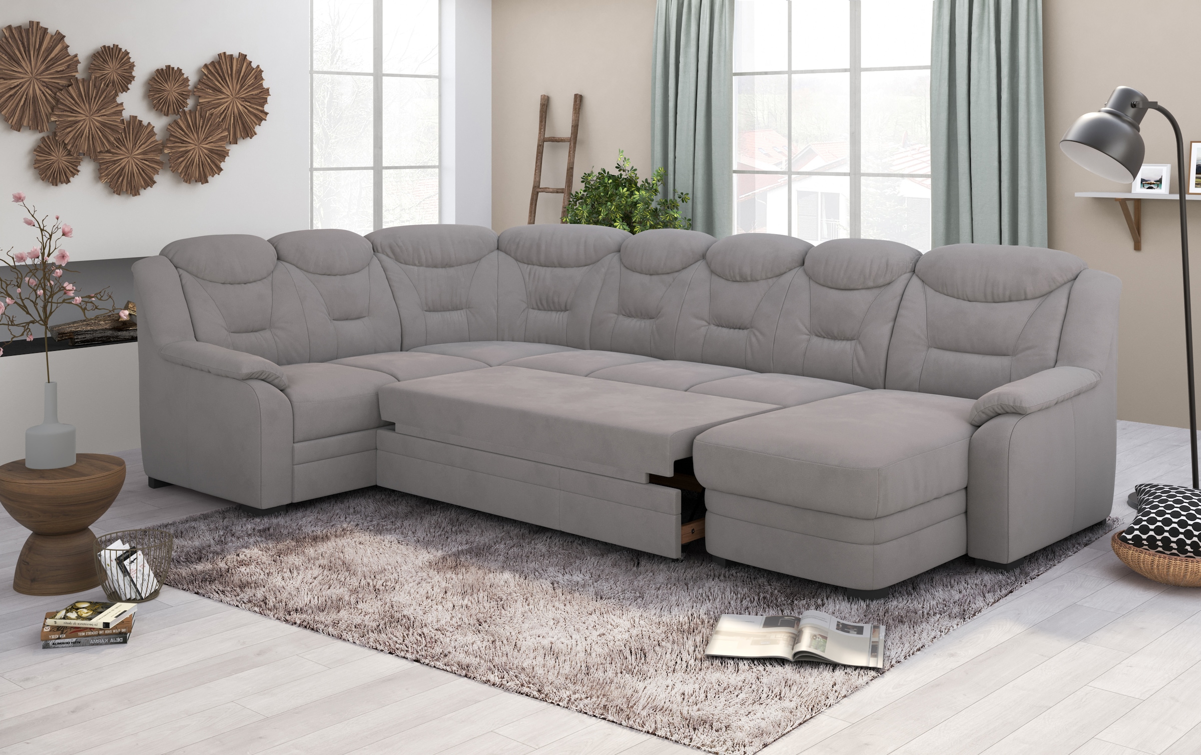 COTTA Wohnlandschaft »Marcus U-Form«, wahlweise mit Bettfunktion & Stauraum