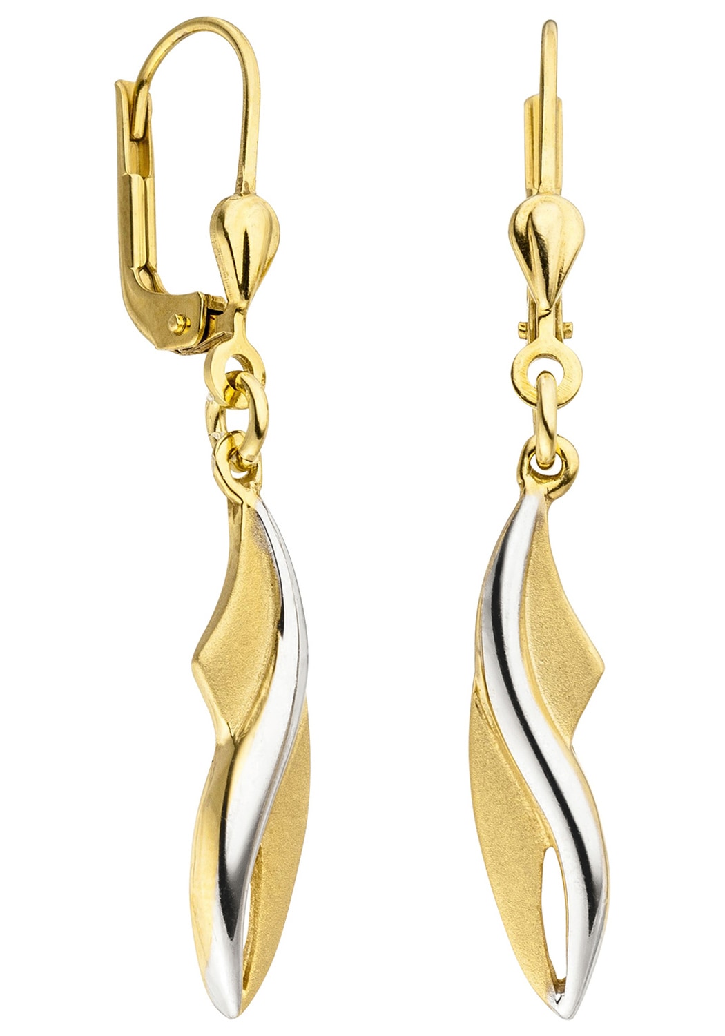 JOBO Paar Ohrhänger »Ohrringe BAUR bestellen Bicolor-Optik«, Gold | 375 in