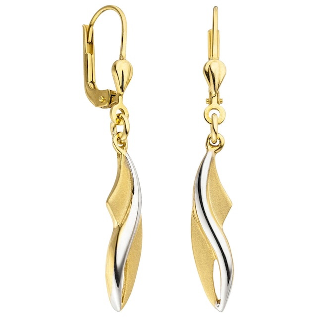 JOBO Paar Ohrhänger »Ohrringe in Bicolor-Optik«, 375 Gold bestellen | BAUR