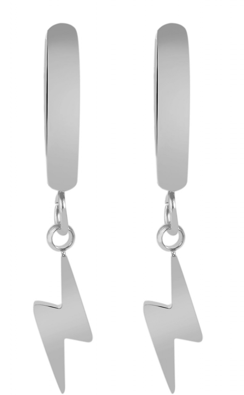 Paar Ohrhänger ADELIA´S "Damen Ohrhänger aus Edelstahl Ø 10 mm", silber, Ohrringe, Damen, Damen, Edelstahl 2