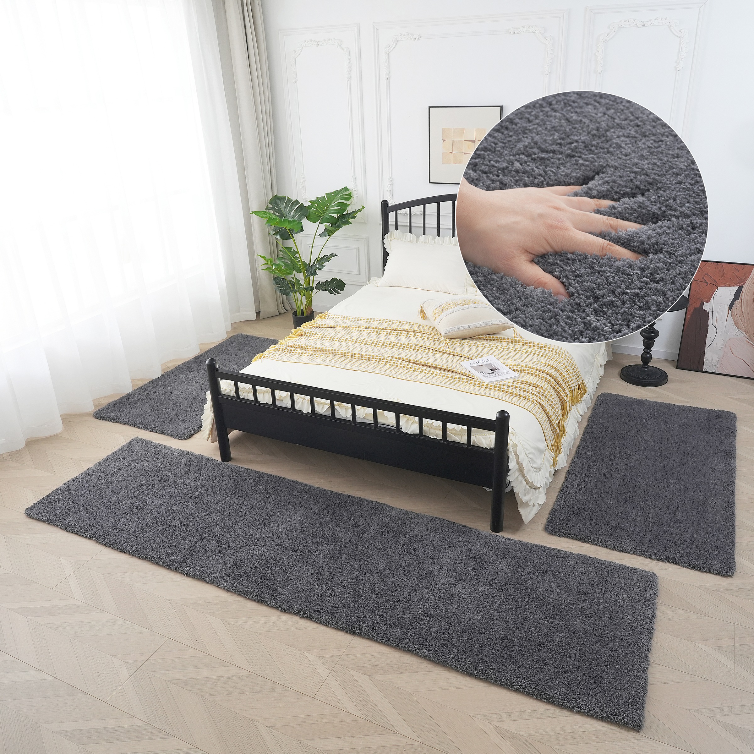 OTTO home Hochflor-Bettumrandung "Microfaser Teppich Magong, besonders weic günstig online kaufen