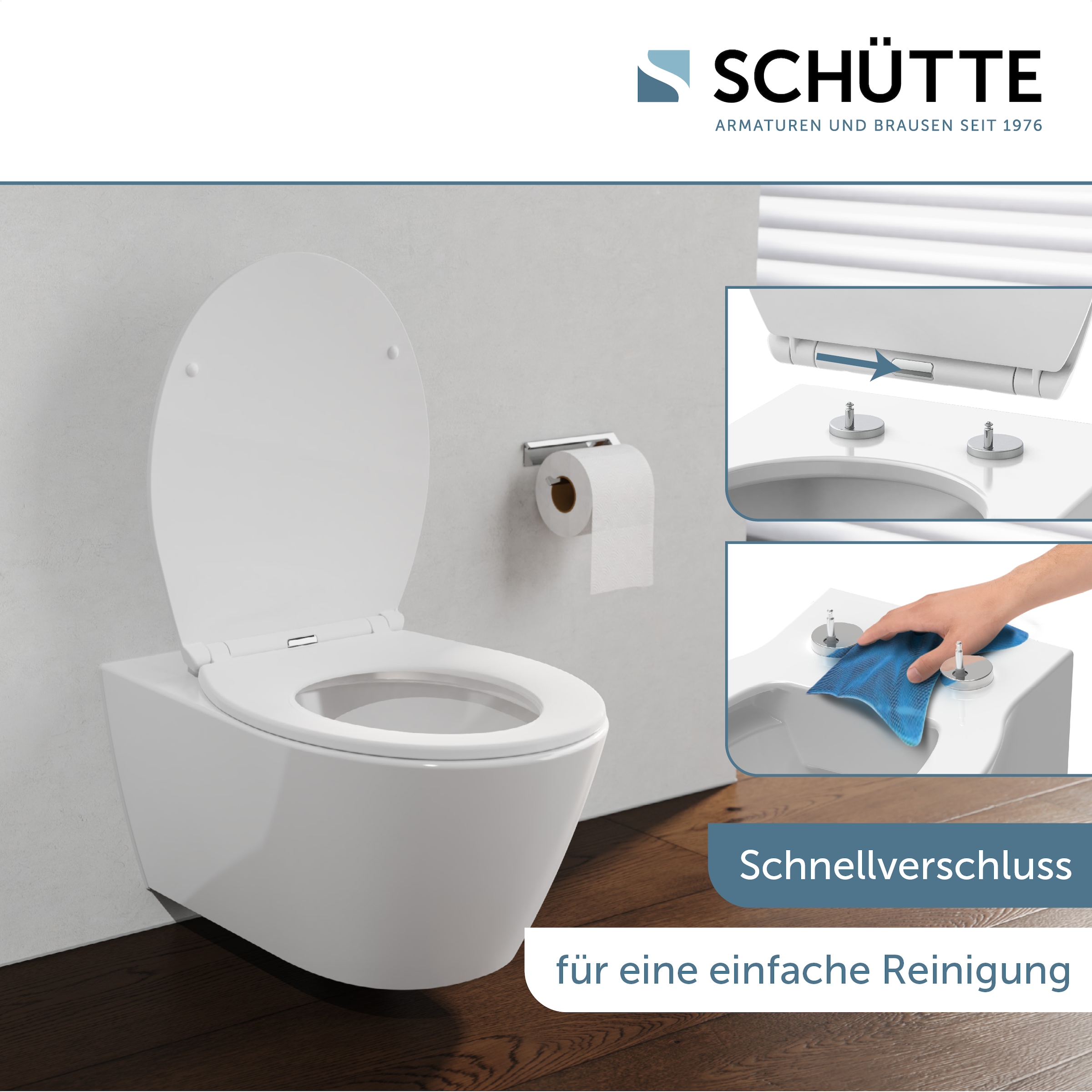 Schütte WC-Sitz »WHITE PREMIUM« Thermoplast, Absenkautomatik, Schnellverschluss, belastbar bis 300 kg