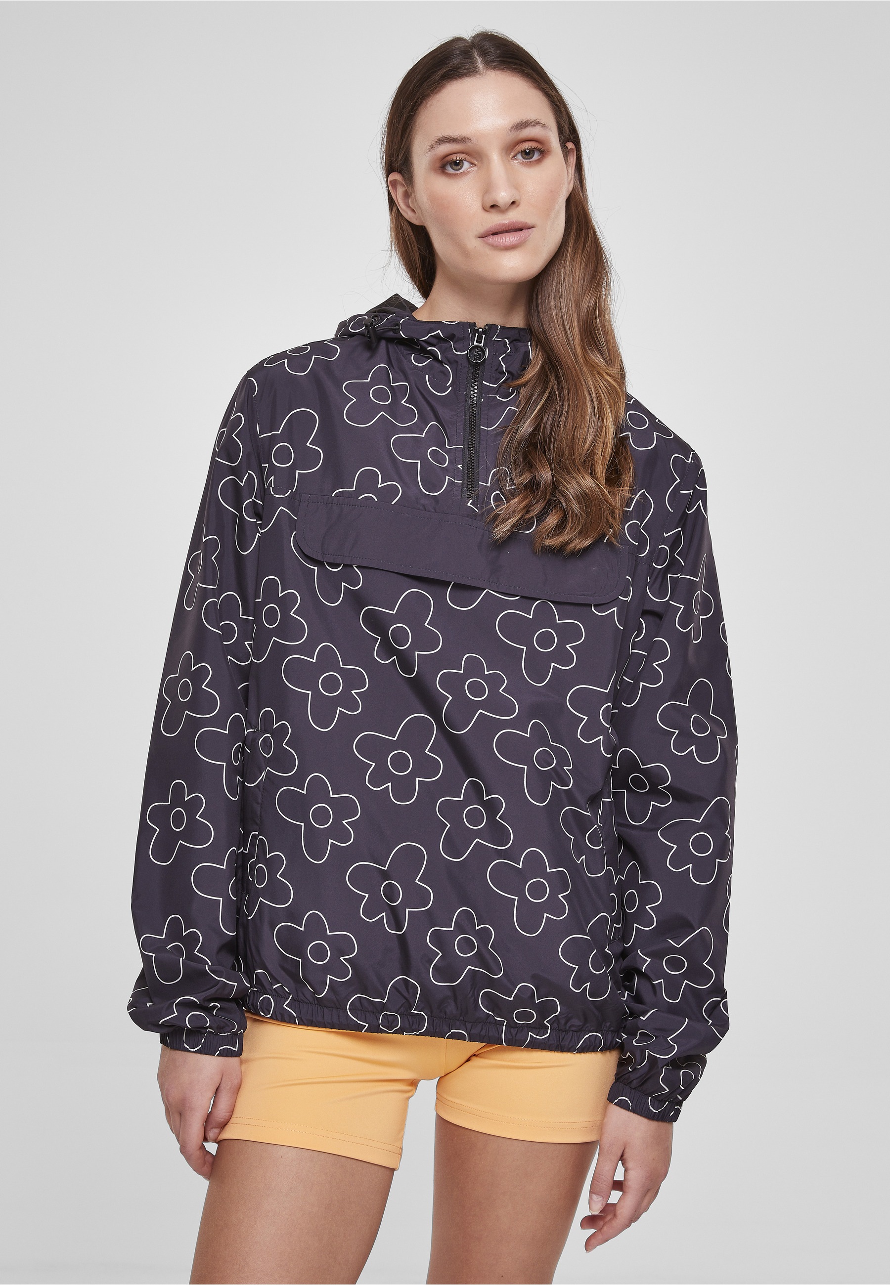 URBAN CLASSICS Langmantel »Urban Classics Damen Ladies AOP Pullover Jacket«