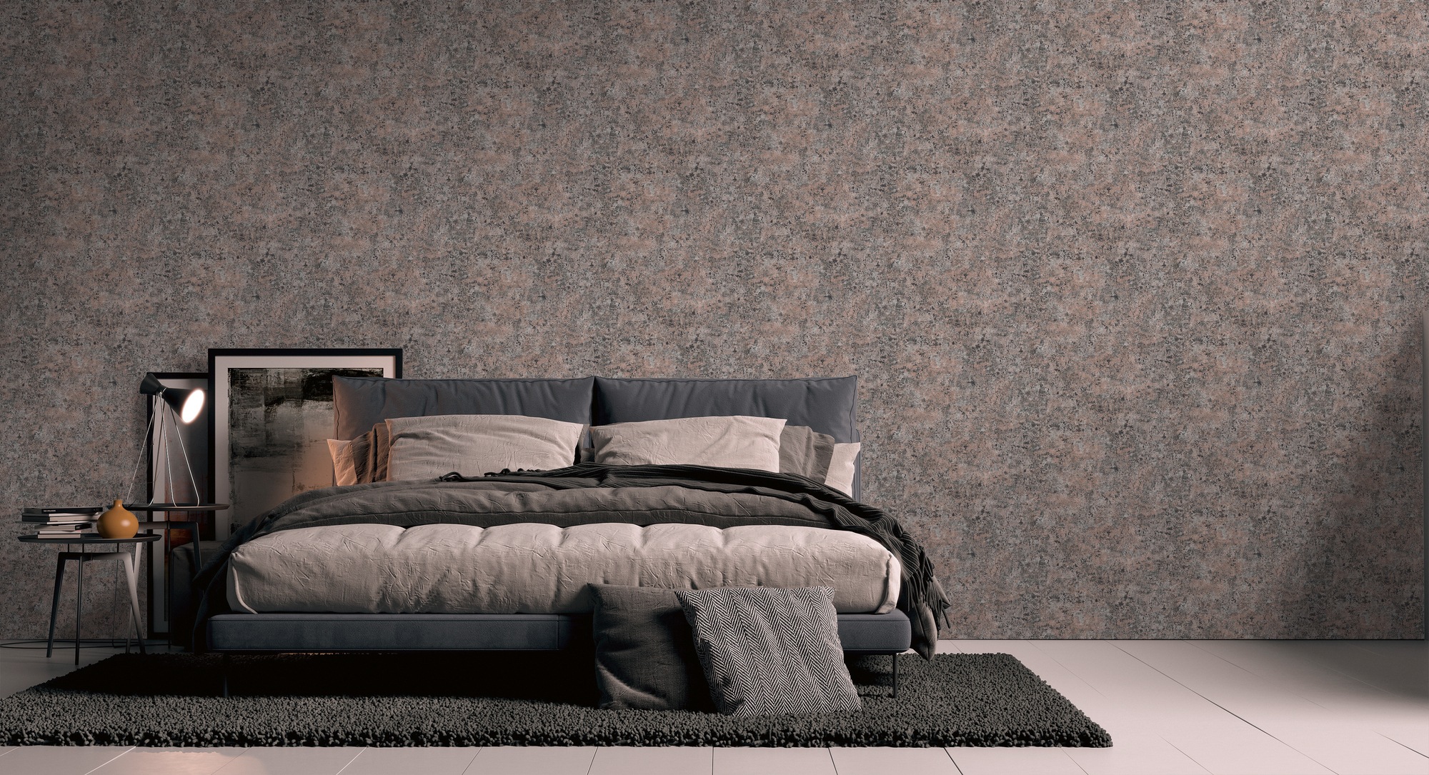 living walls Vliestapete »Metropolitan Stories. Travel Styles. Metallic-Tapete«, metallic-Metall-Effekte-gemustert, Grobe Struktur-Tapete Putzoptik Designtapete Hochwertig Tapeten Flur