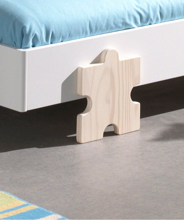 Vipack Kinderbett »Modulo«, (Made in Europe), Jugendbett, Einzelbett, Stapelbett mit Füßen in Puzzleoptik