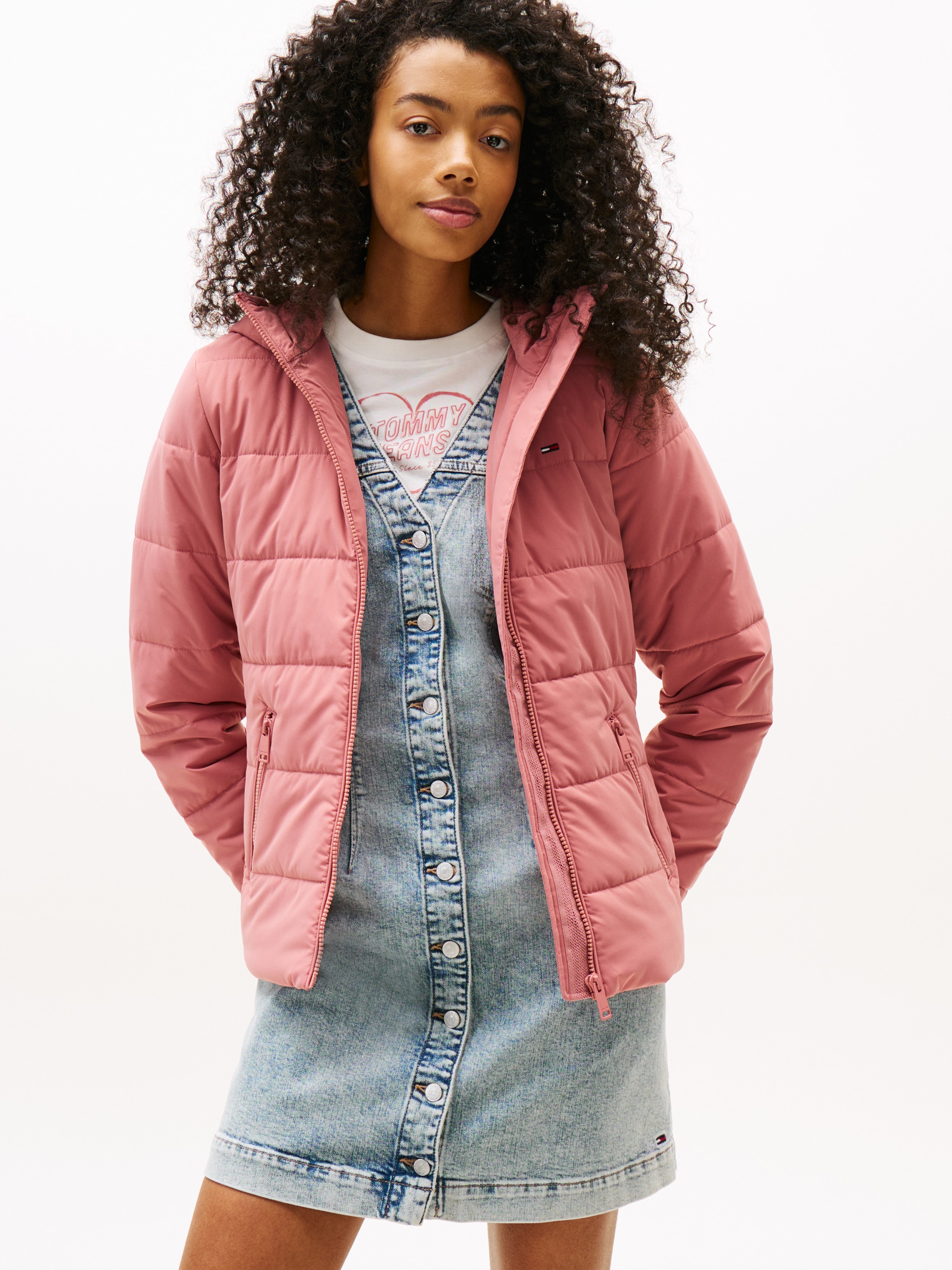 Tommy Jeans Steppjacke "TJW SLIM LW HOODED PADDED JACKET", mit Kapuze günstig online kaufen