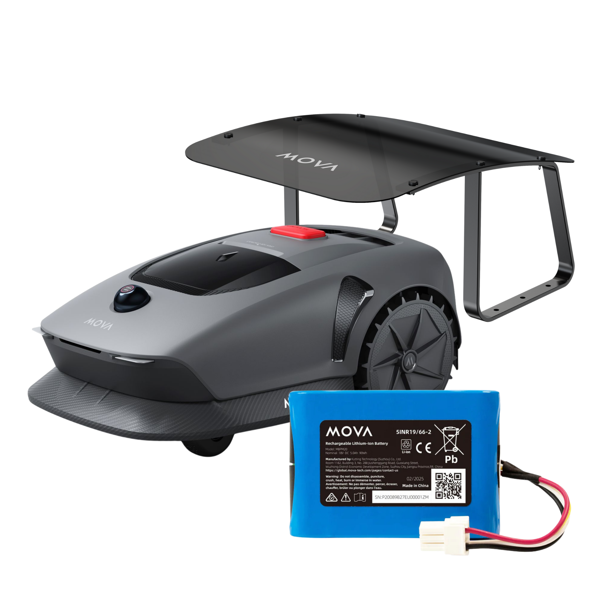 Mova Rasenmähroboter »»MOVA 600 Kit« inkl. 5.Ah Zusatz-Akku & Ersatzklingen« mit Ladestation, 5.Ah Zusatz-Akku und Ersatzklingen,   längere Laufzeit & reduzierte Ladezyklen durch 5.Ah. Zusatz-Akku