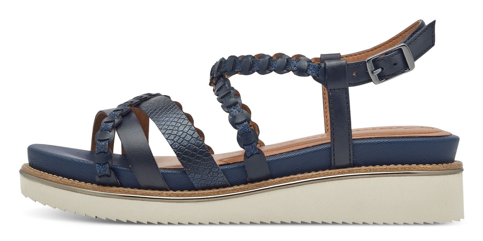 Tamaris Keilsandalette, Riemchensandale, Sommerschuh mit verstellbarer Schnalle