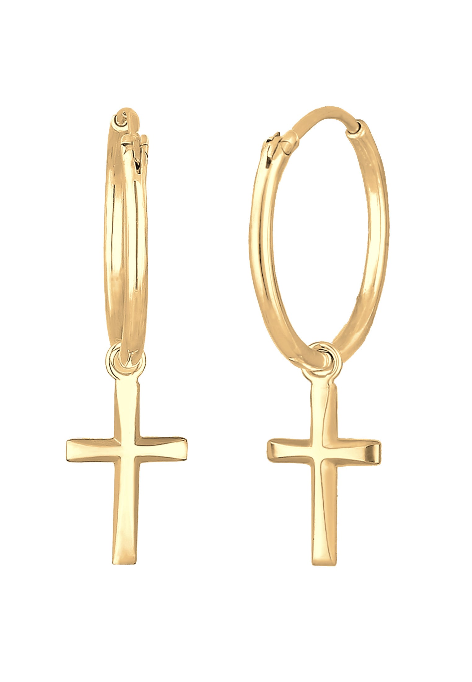 Elli Paar Creolen »Creolen Hänger Kreuz Religion 925 Silber«