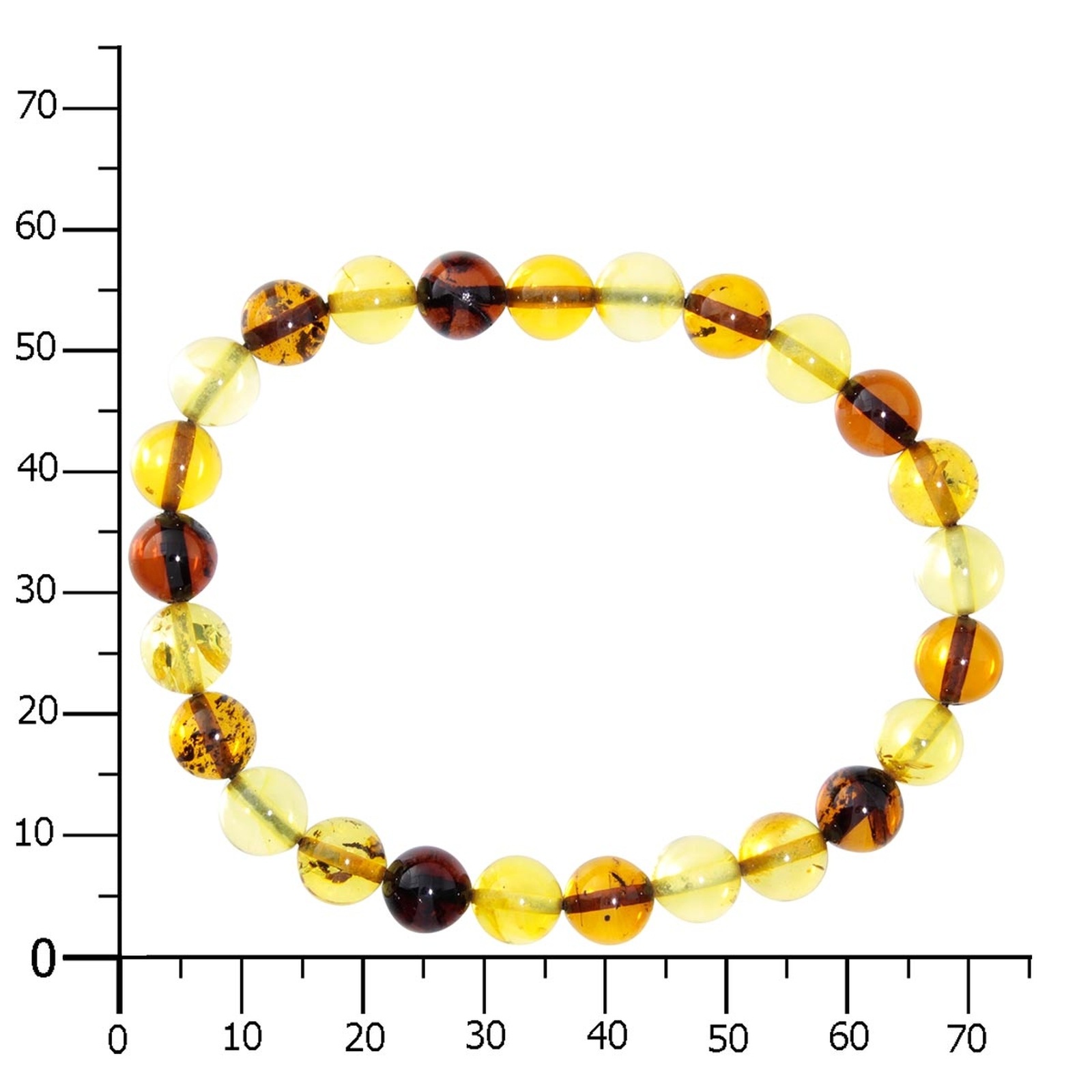 Armband OSTSEE-SCHMUCK "- Kugel 8 mm - Bernstein -" Gr. 19, bunt (mehrfarbig), Armbänder, Damen, Bernstein, Armband 4