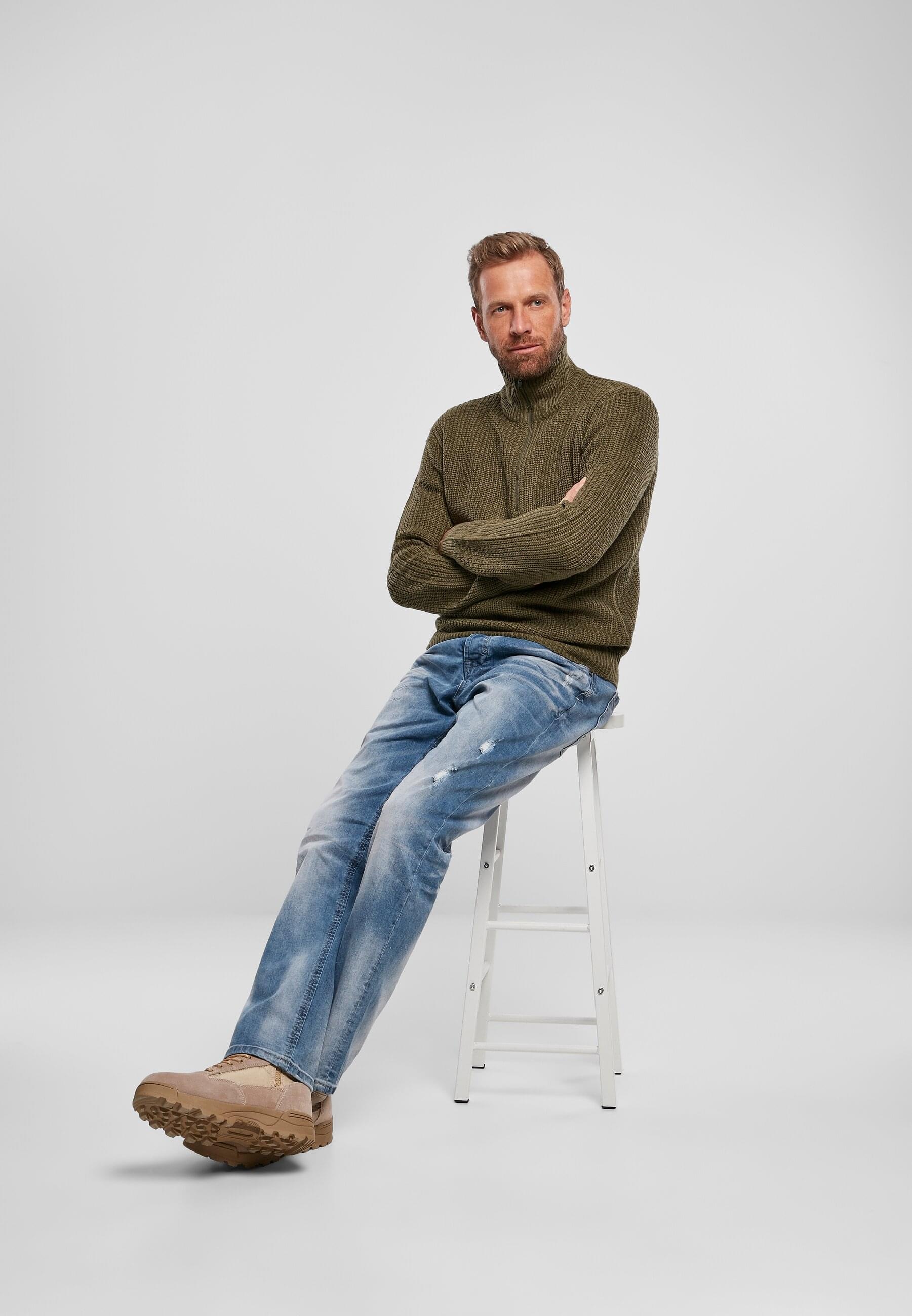 Brandit Rundhalspullover »Brandit Herren Marine Troyer« 1 Stk. tlg.