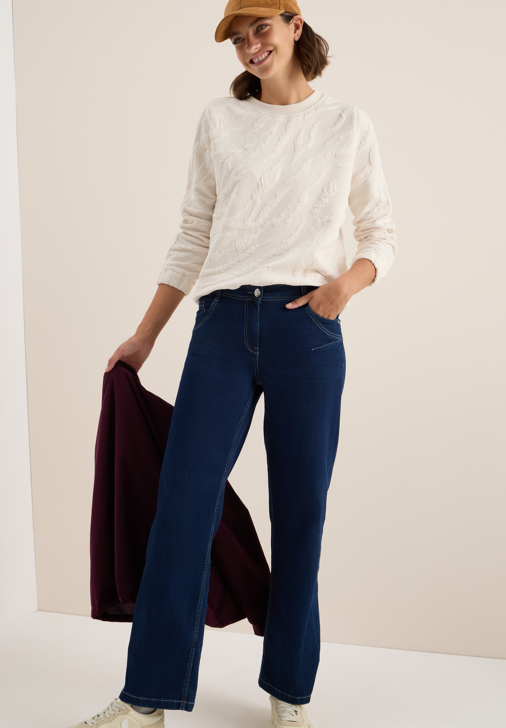 Cecil Sweatshirt, mit Zebra Strukturmuster