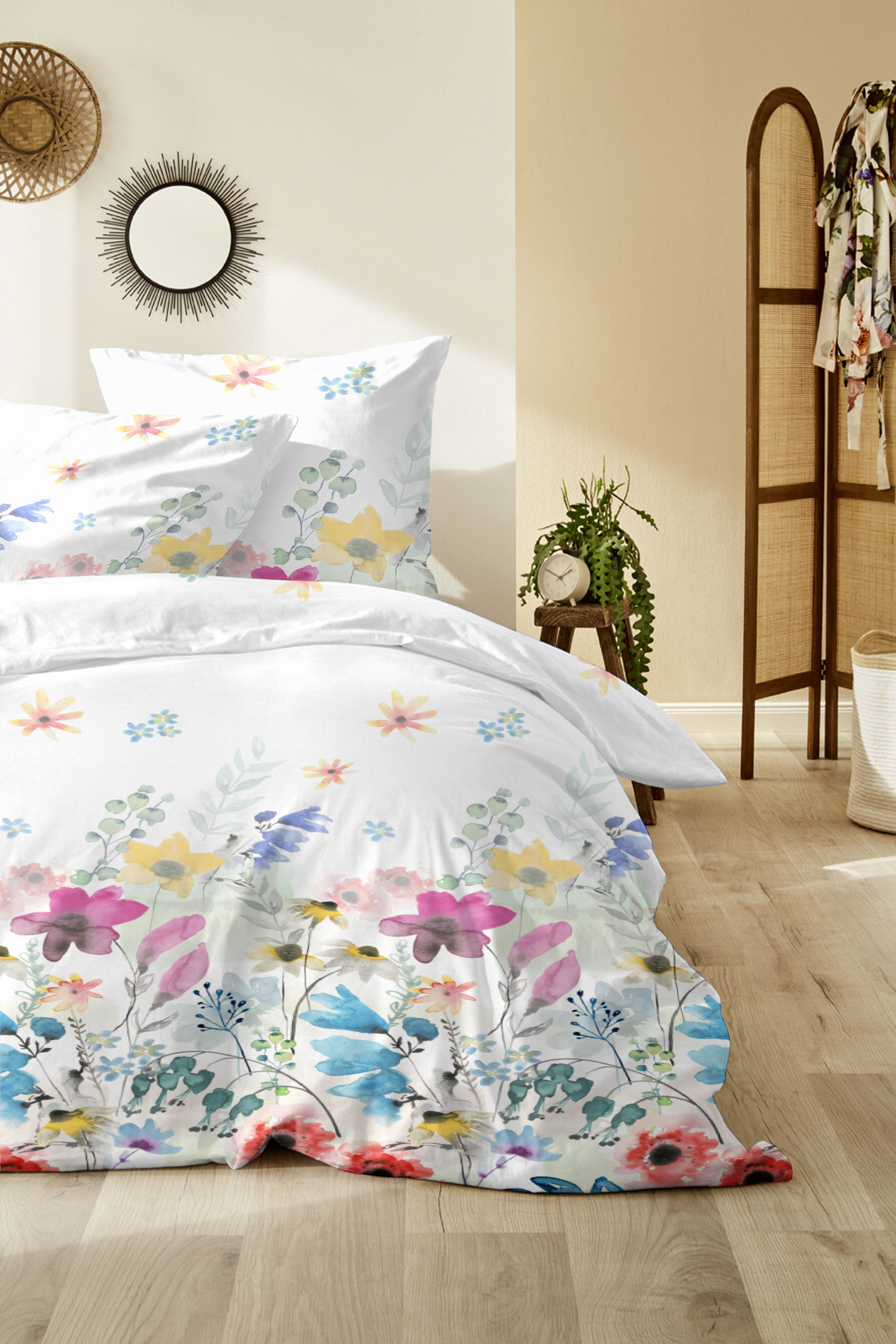 Primera Bettwäsche "Mako-Satin-Bettwäsche Alpine Garden" 2 Stk. tlg. mit ku günstig online kaufen