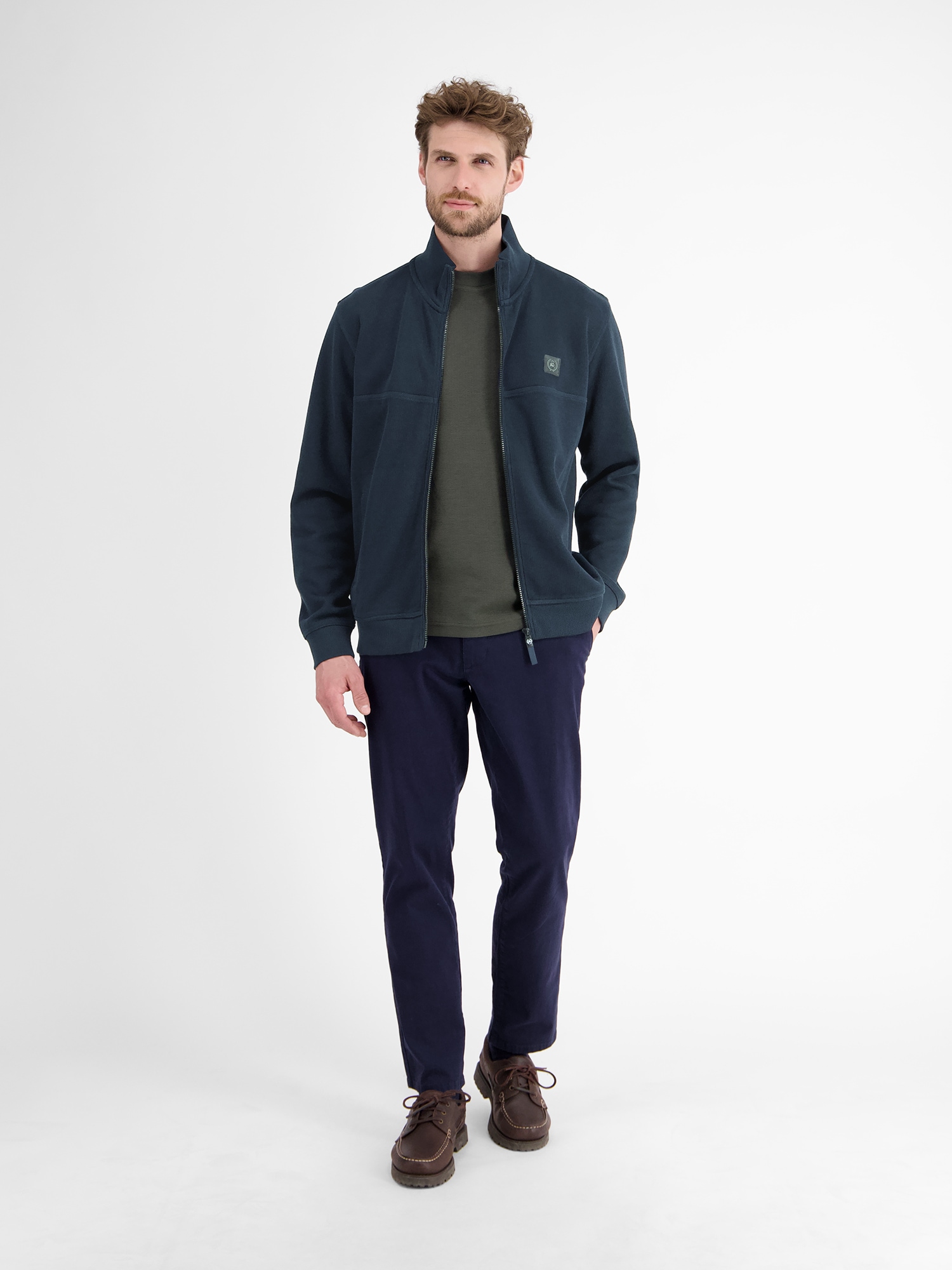 LERROS Sweatjacke »LERROS Sweatjacke, sportiv gerippt«