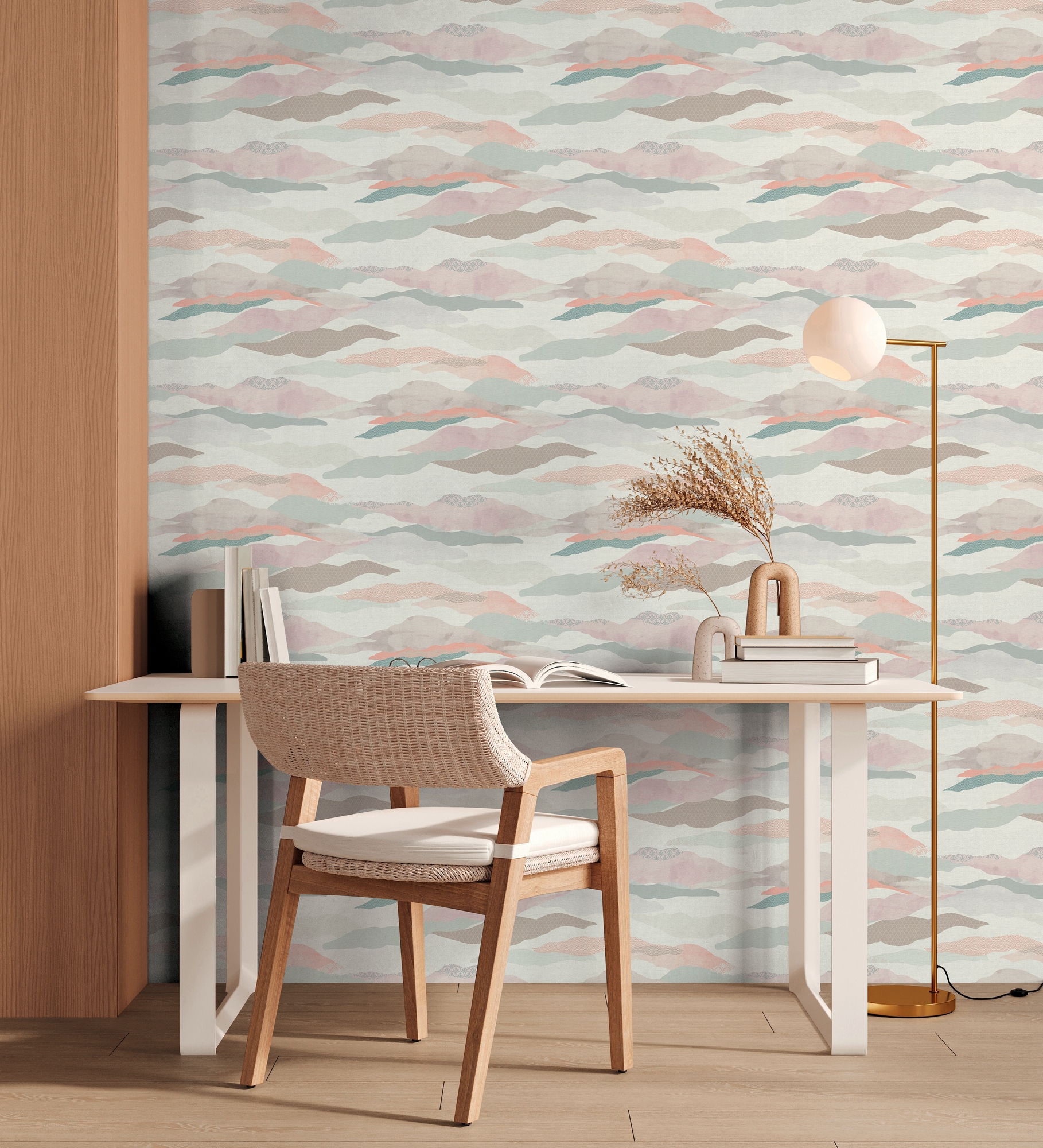 A.S. Création Vliestapete »PintWalls II Grafik-Tapete Mustertapete Wellen Wolken«, matt, Vliestapete Abstrakt für Schlafzimmer Küche Wohnzimmer Grafik Design