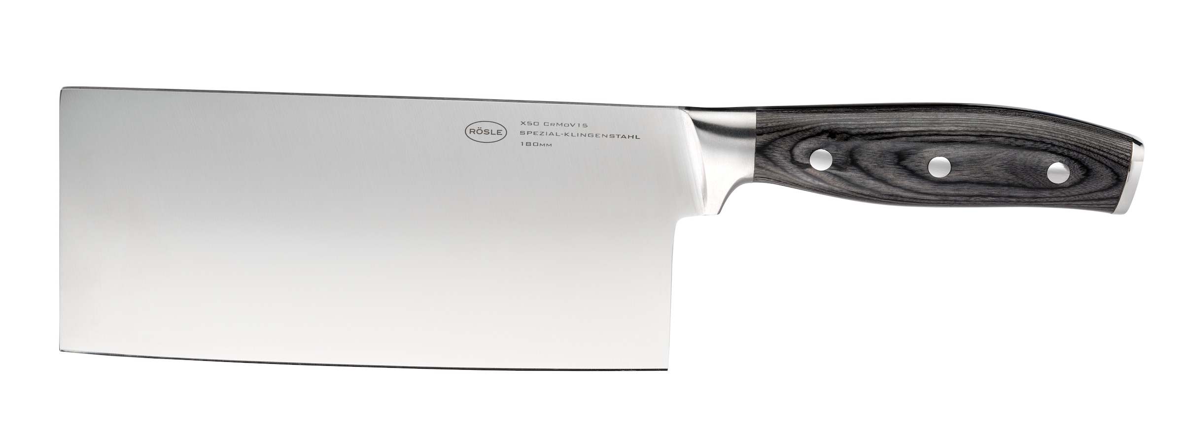 RÖSLE Kochmesser "Chinesisches Messer WOLFGREY, 18 cm, Griff Pakka", Klingenlänge 18cmsilberfarben, Kochmesser