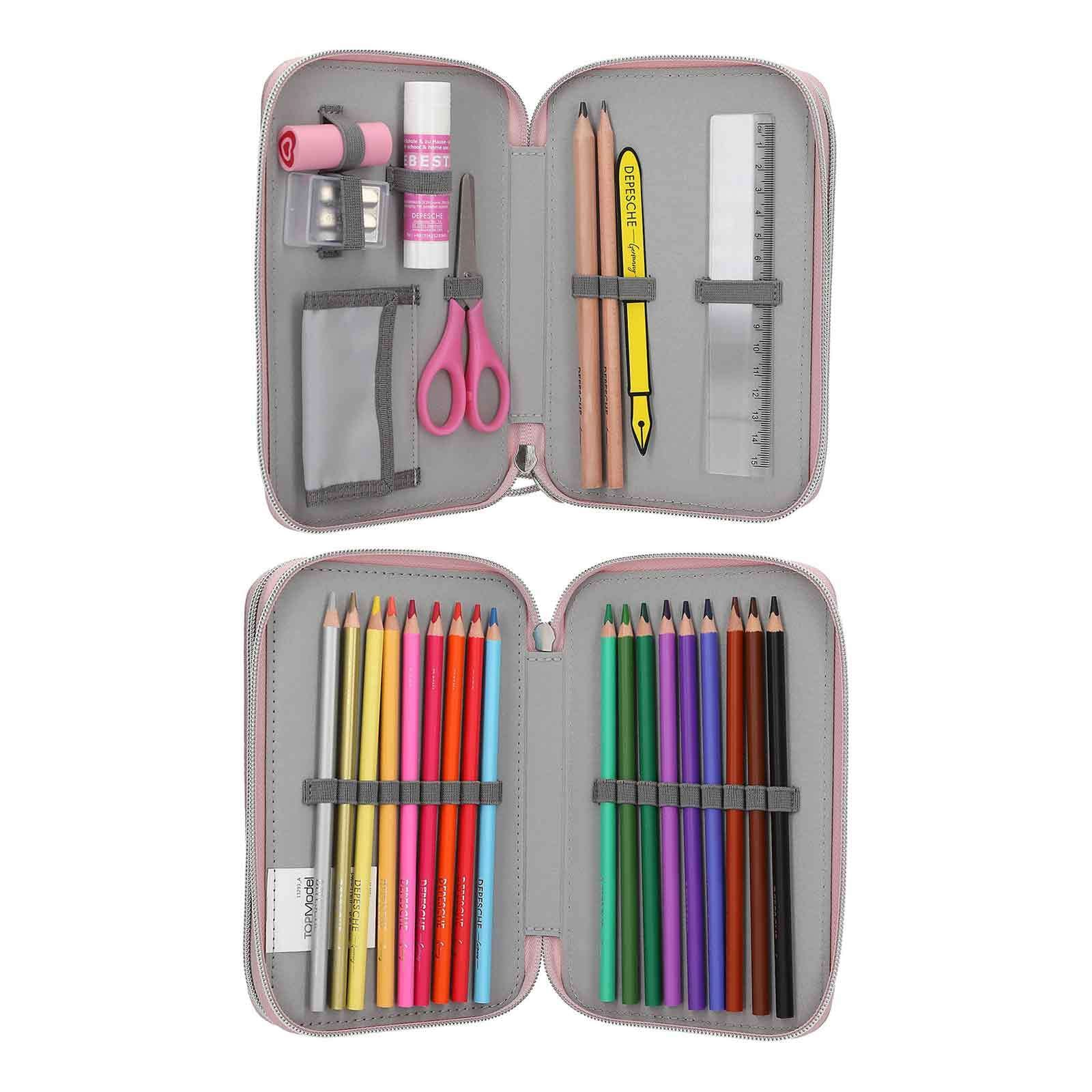 Depesche Buntstift »2-Fach Federtasche MY BFF TOPModel 5 x 12,5 x 20 cm altrosa«