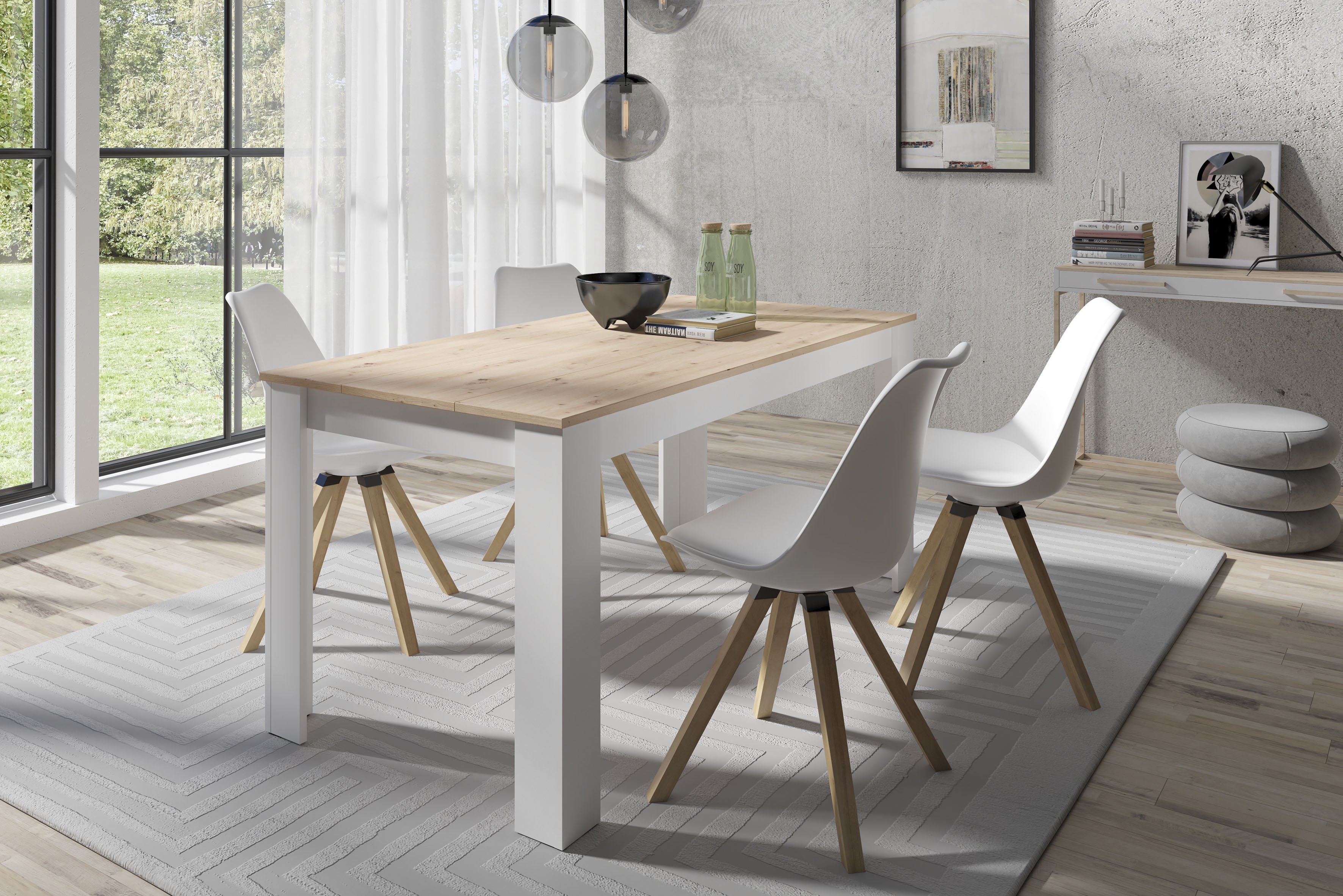 byLIVING Essgruppe "Kira" Set, 5 Stk. tlg. modernes Set mit 4 Stühlen in me günstig online kaufen