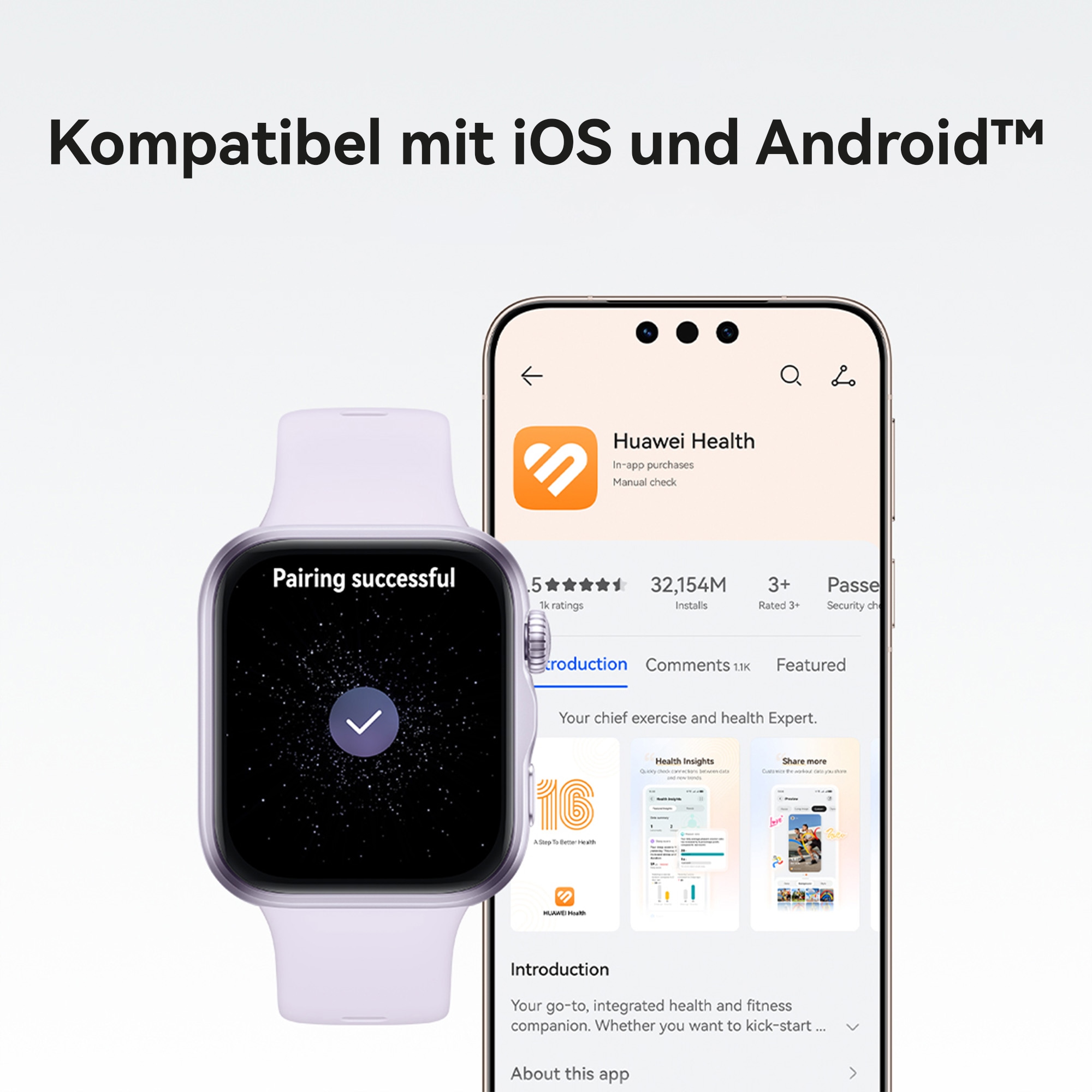 Huawei Smartwatch »SET:  Watch Fit 5 Smartwatch + FreeBuds SE 4 ANC In-Ear-Kopfhörer«(/ 1,82 ″)