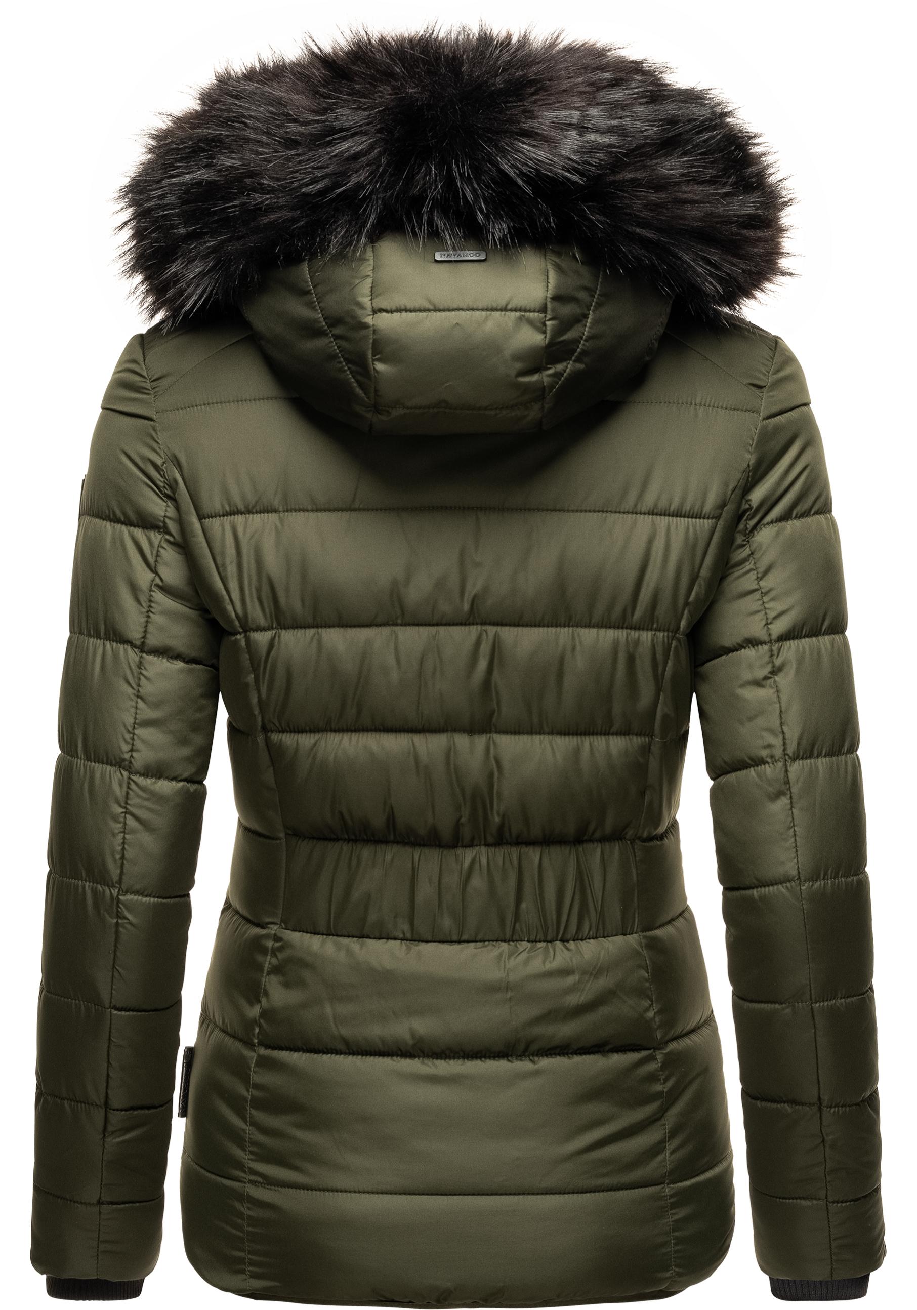 Thumbnail - Navahoo Winterjacke "Zuckerbiene", mit Kapuze, modische Steppjacke mit Kunstpelz Kapuze