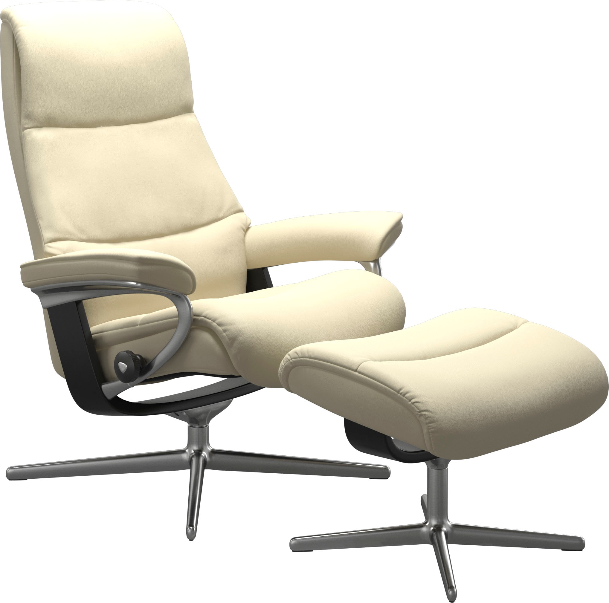 Stressless Relaxsessel "View" mit Cross Base, Größe S, M & L, Holzakzent Schwarz