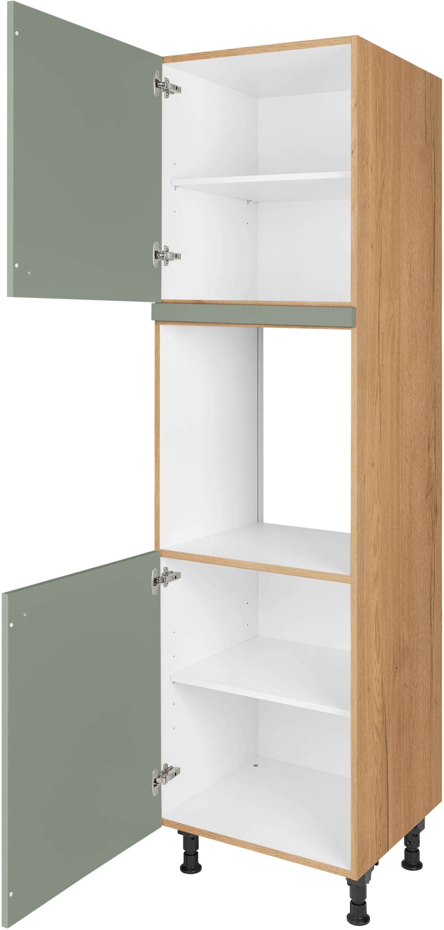 nobilia® Backofenumbauschrank »"Cascada", Ausrichtung wählbar, mit zwei zusätzlichen Türen,« vormontiert, Breite/Höhe: 60/167,8 cm