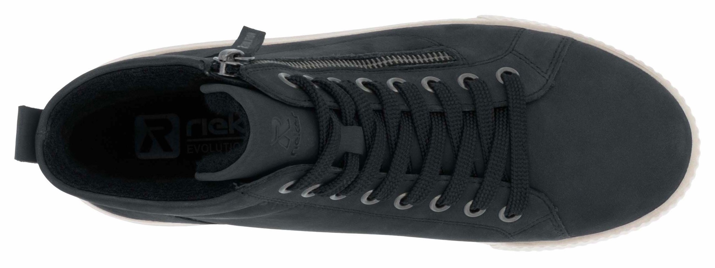 RIEKER Sport Schnürboots, Stiefelette, High Top Sneaker, Freizeitboots mit Reißverschluss